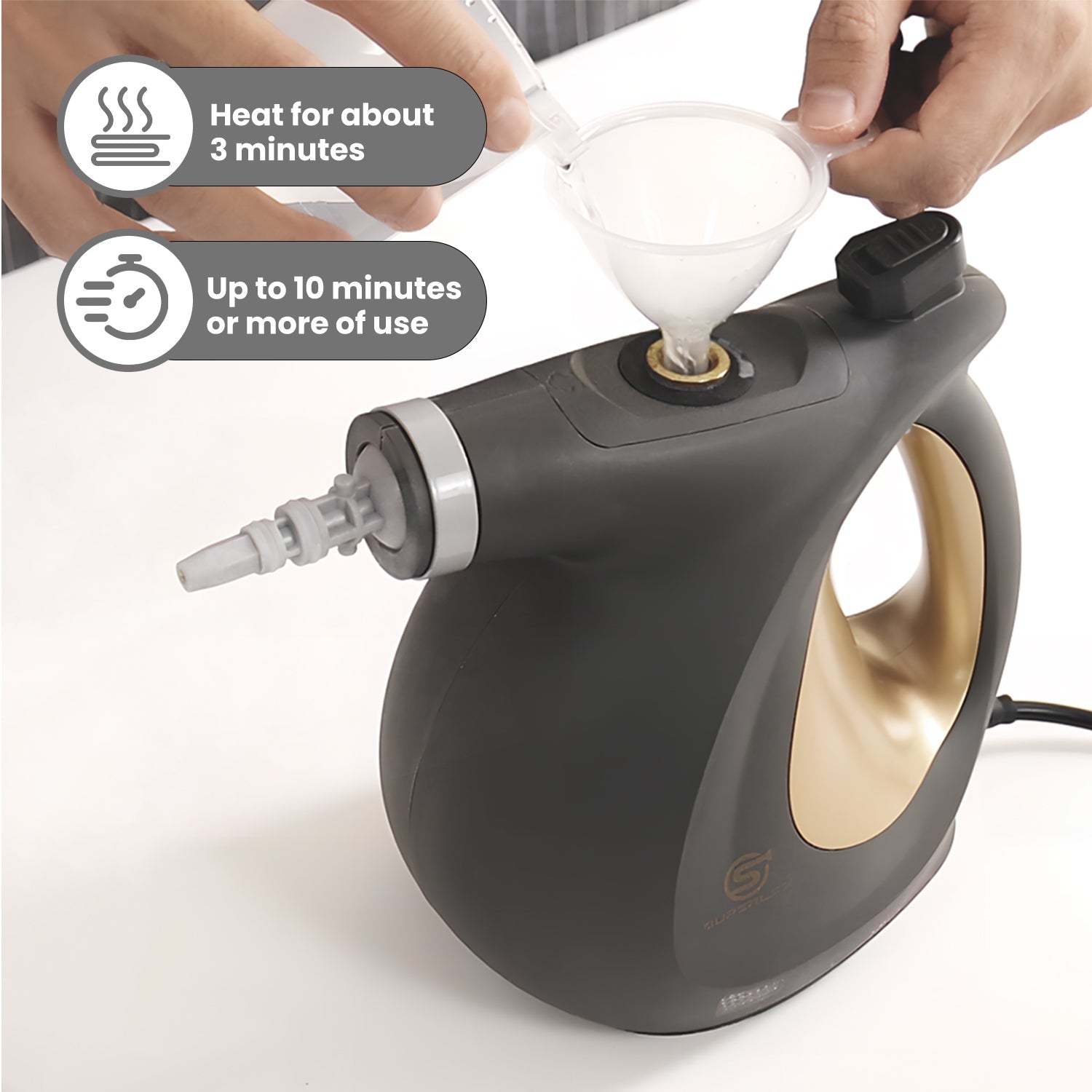 Handheld Steam Cleaner – 1050W Powerful Portable Steam Cleaner with 350ML Tank & 180° Nozzle