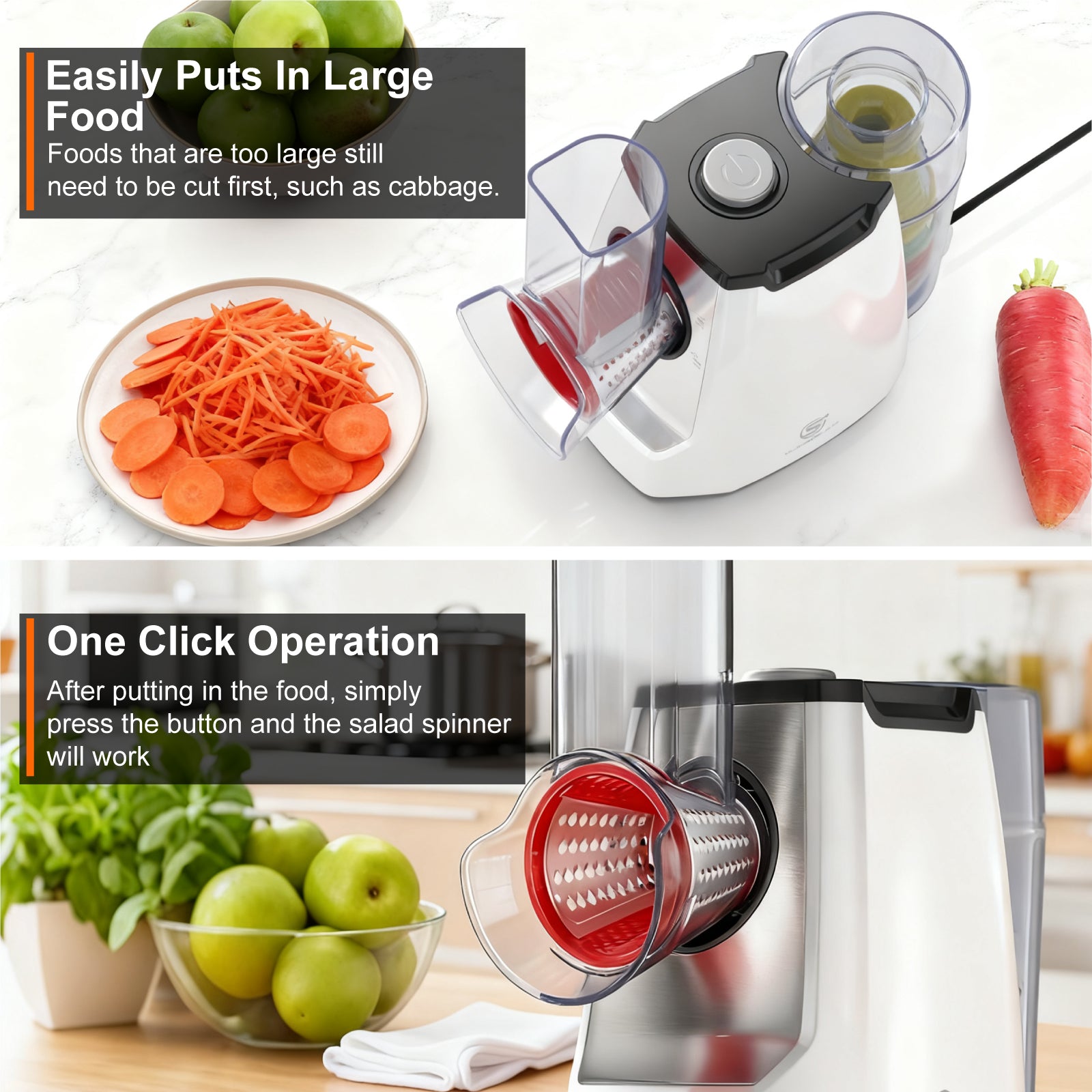 5-in-1 Electric Vegetable Slicer with 5 Interchangeable Blades for Fruits, Vegetables and Cheese