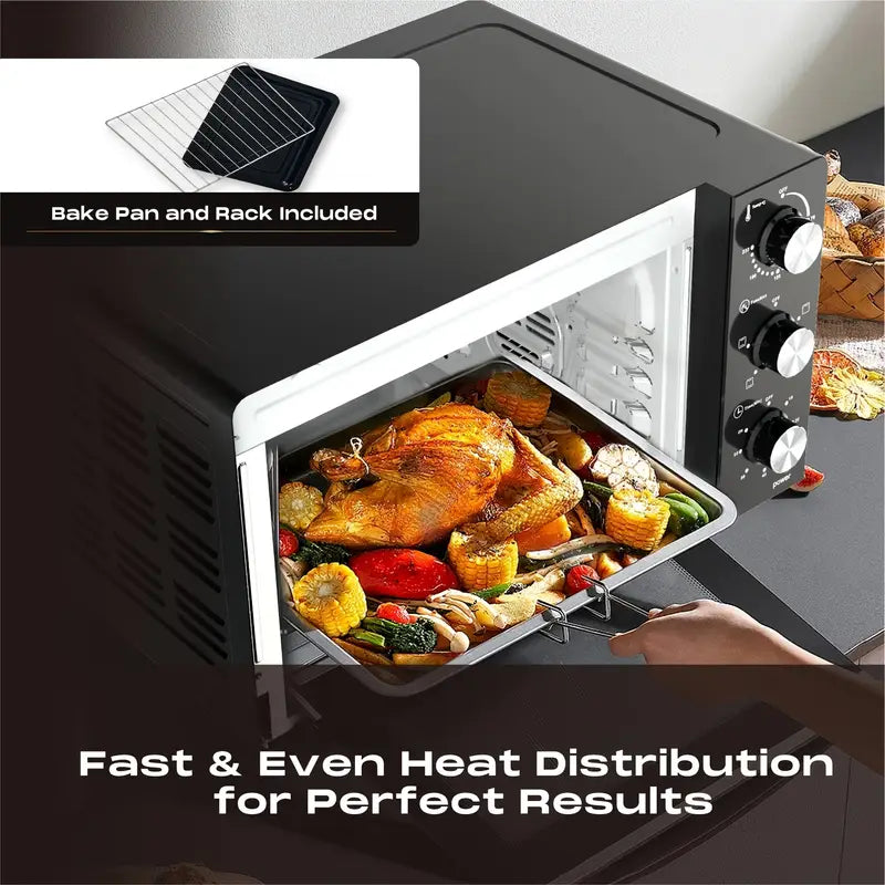 20L Toaster Oven with 1200W Power, Adjustable Temperature & Convection Function