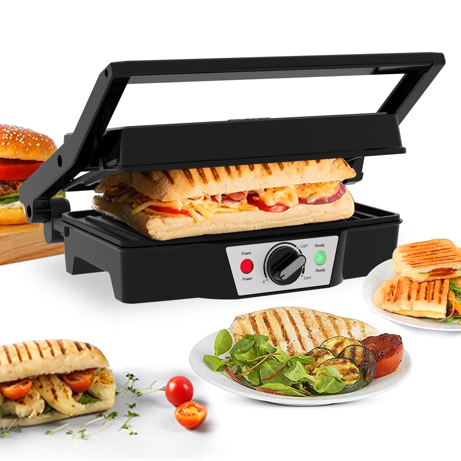 Stainless Steel Electric Medium Grill 1500-1800W with Even Heating Plate