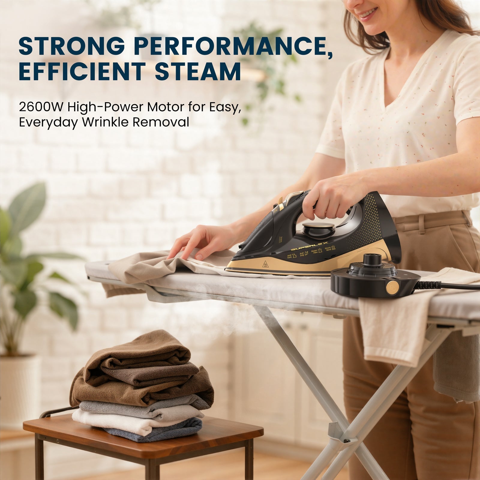 2400W 2-in-1 Cordless Steam Iron – Ceramic Soleplate & Skirt Spray