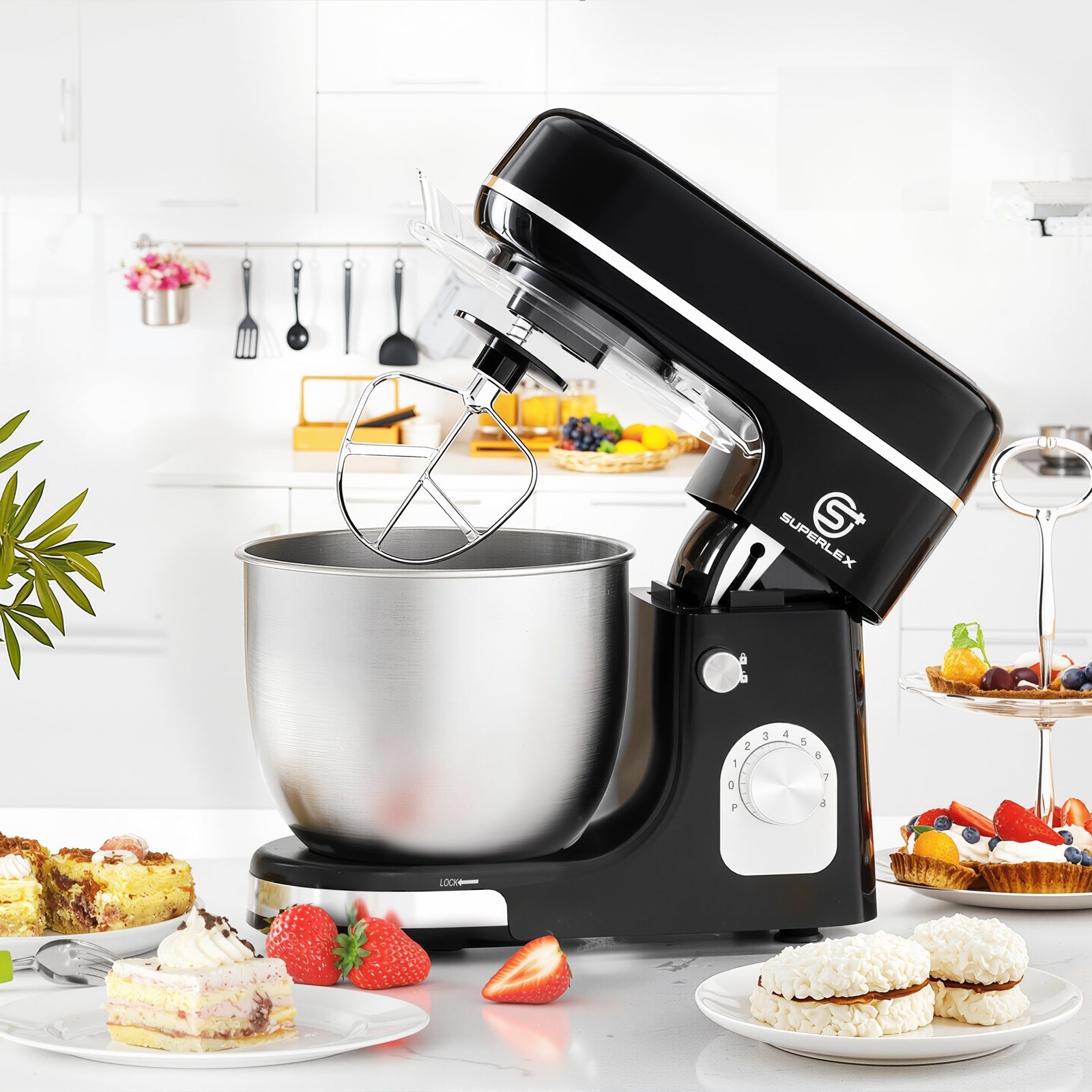 5L Stand Mixer with 1300W Motor & Multi-Function Attachments