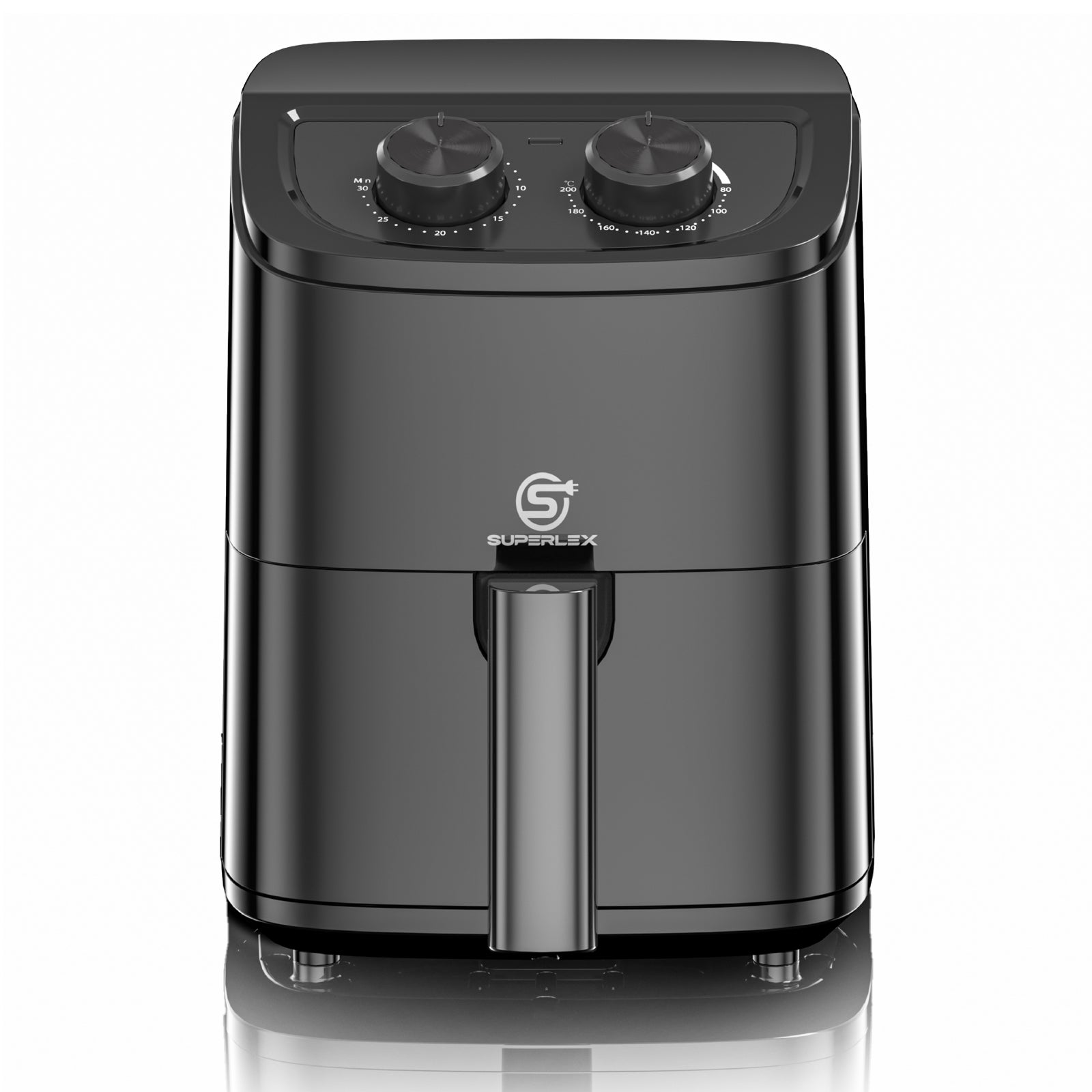 2.3L Manual Air Fryer with Adjustable Temperature & 30-Min Timer