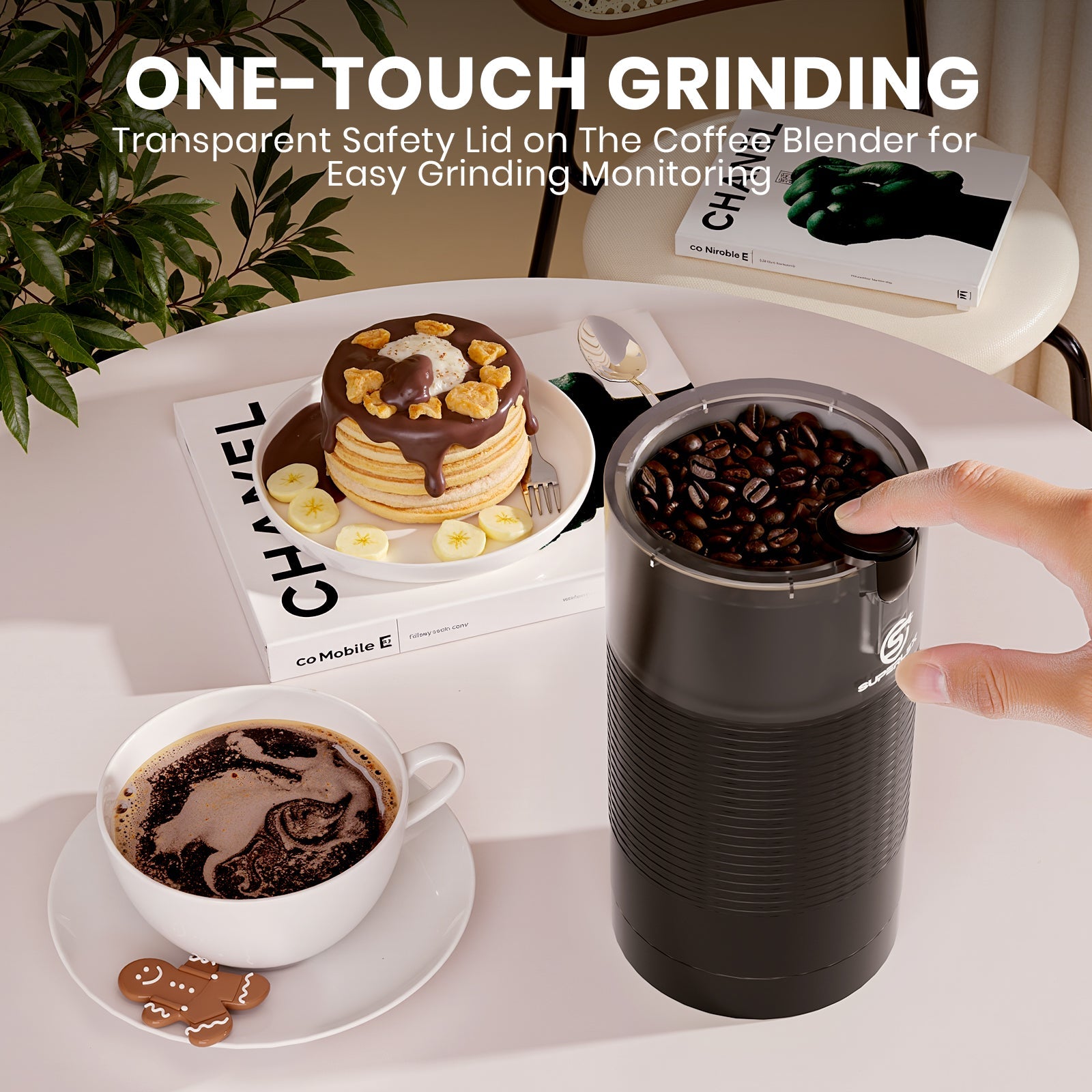150W Coffee Grinder – Compact & Easy-to-Clean for Fresh Beans