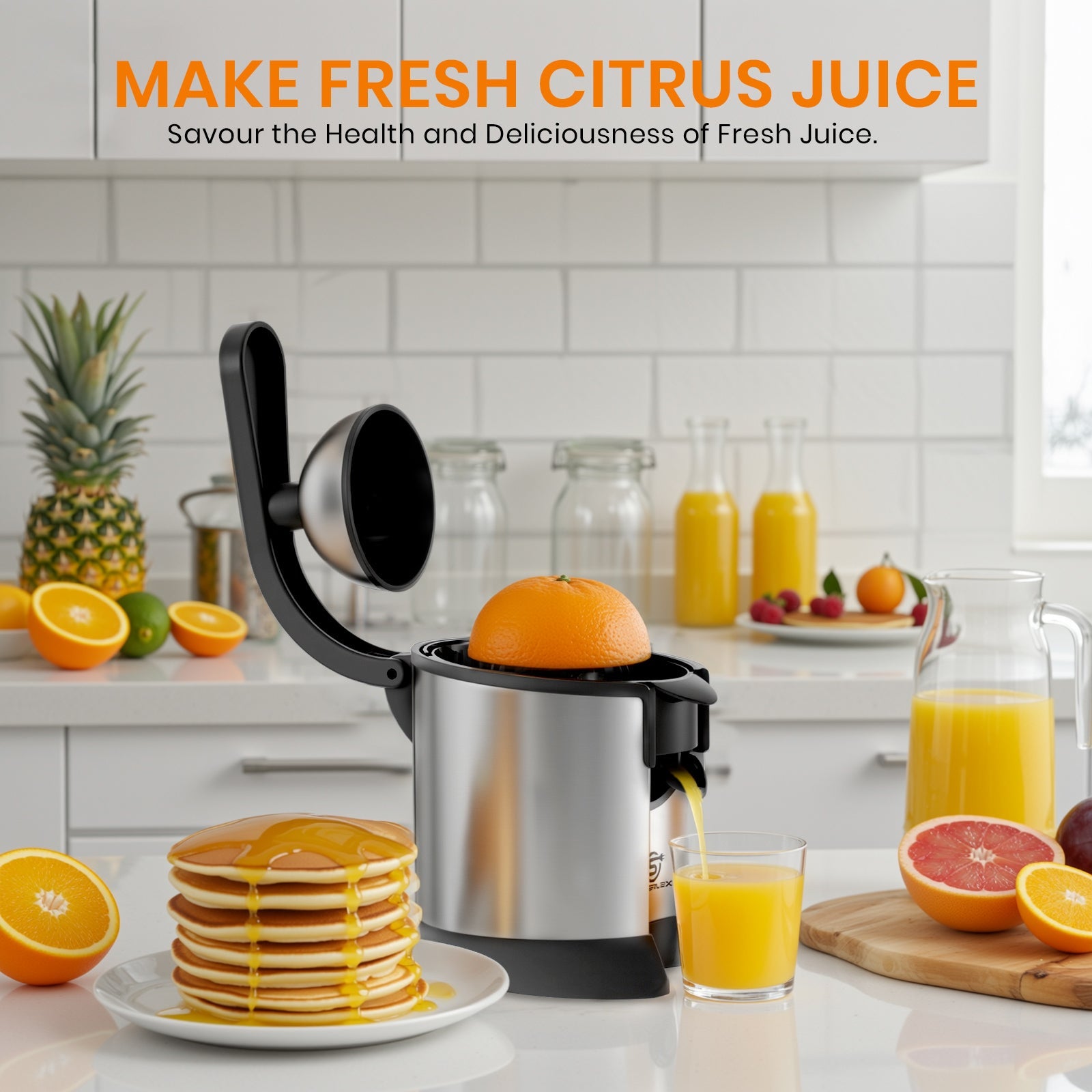 Compact Stainless Steel Citrus Juicer – Efficient & Easy-to-Clean