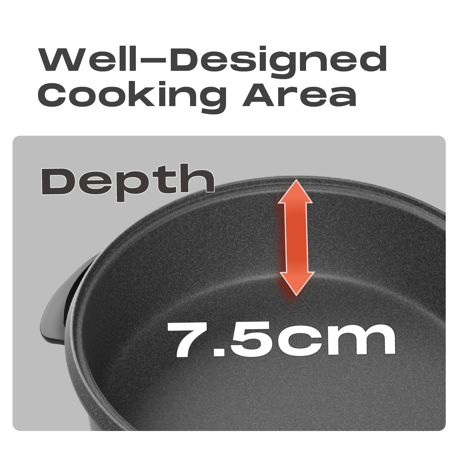 40*7cm Multi Meal Maker with 1500W Power & Adjustable Thermostat