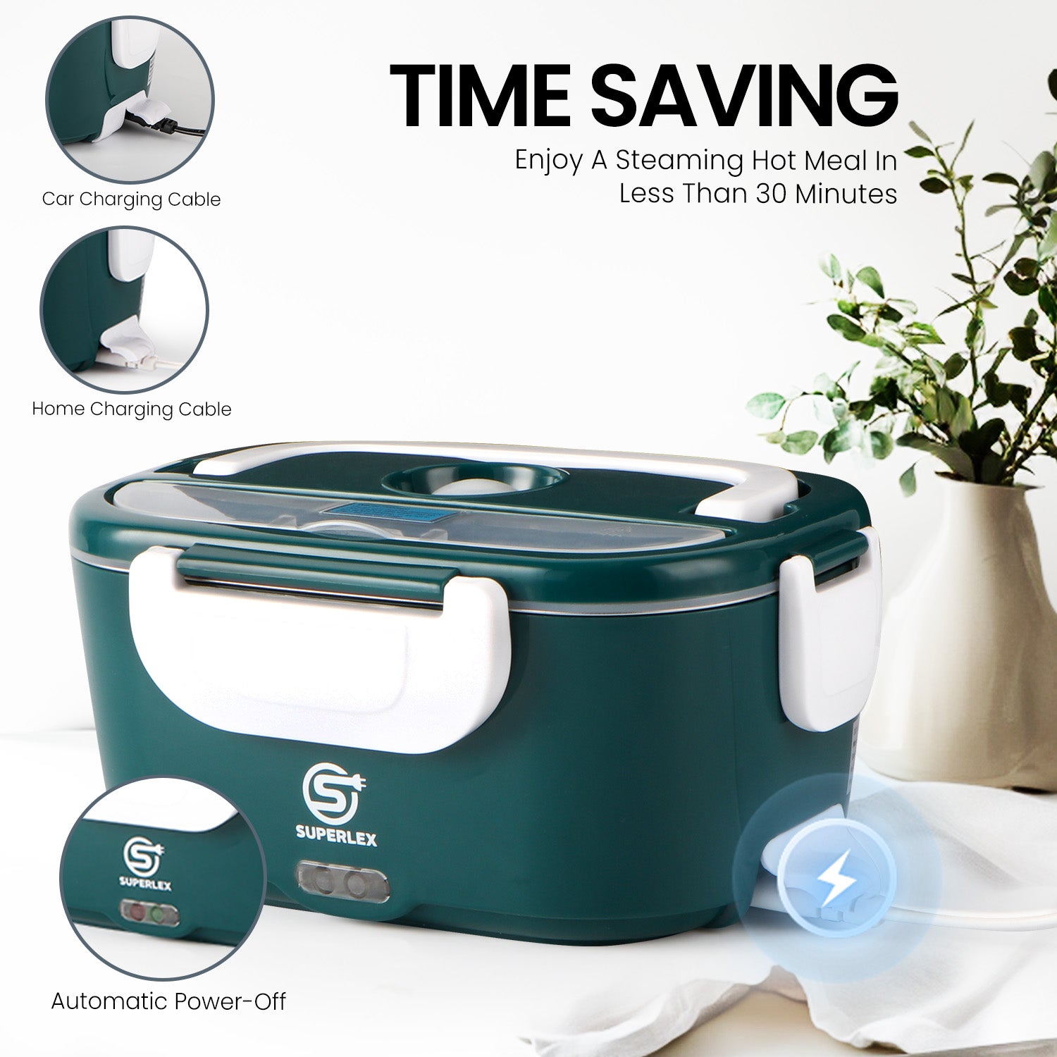 3-in-1 Electric Lunch Box with Fast Heating and Portable Design