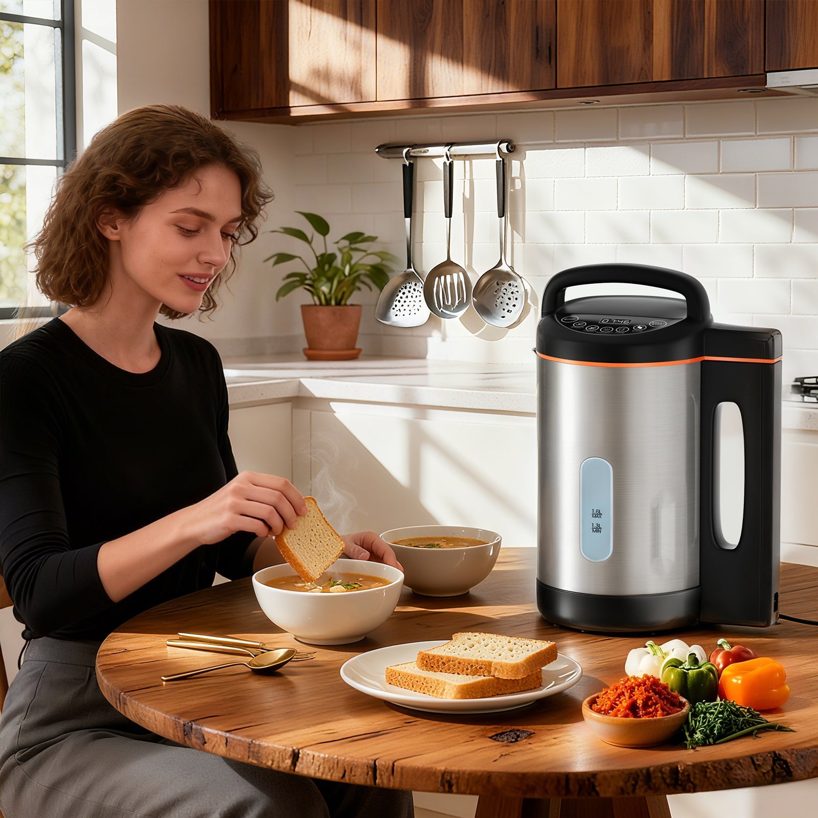 1.3-1.8L Stainless Steel Soup Maker with Smooth & Chunky Functions