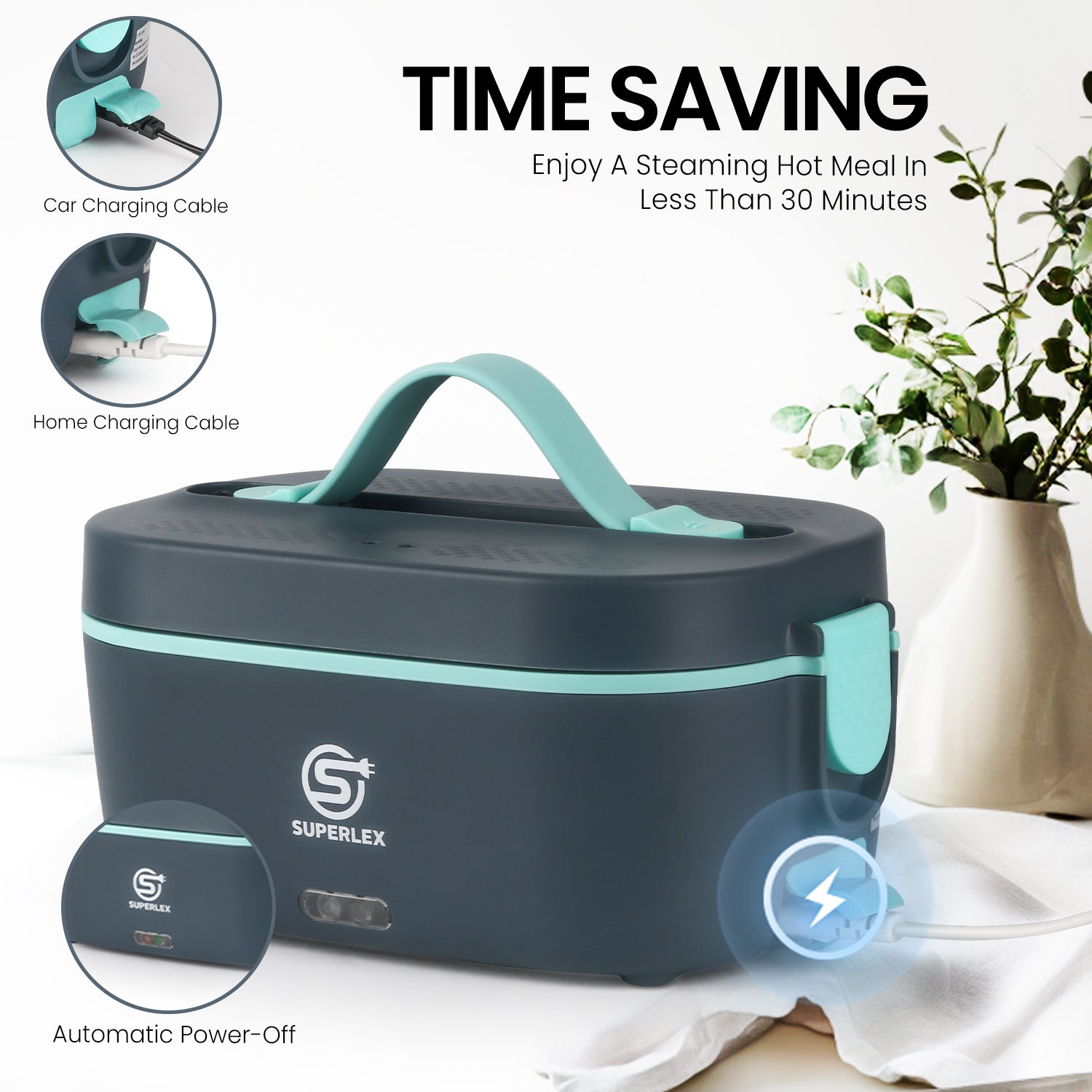 5-in-1 Electric Lunch Box with Fast Heating and Portable Design