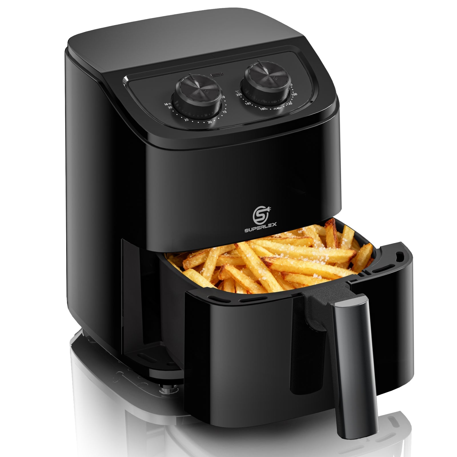 2.3L Manual Air Fryer with Adjustable Temperature & 30-Min Timer