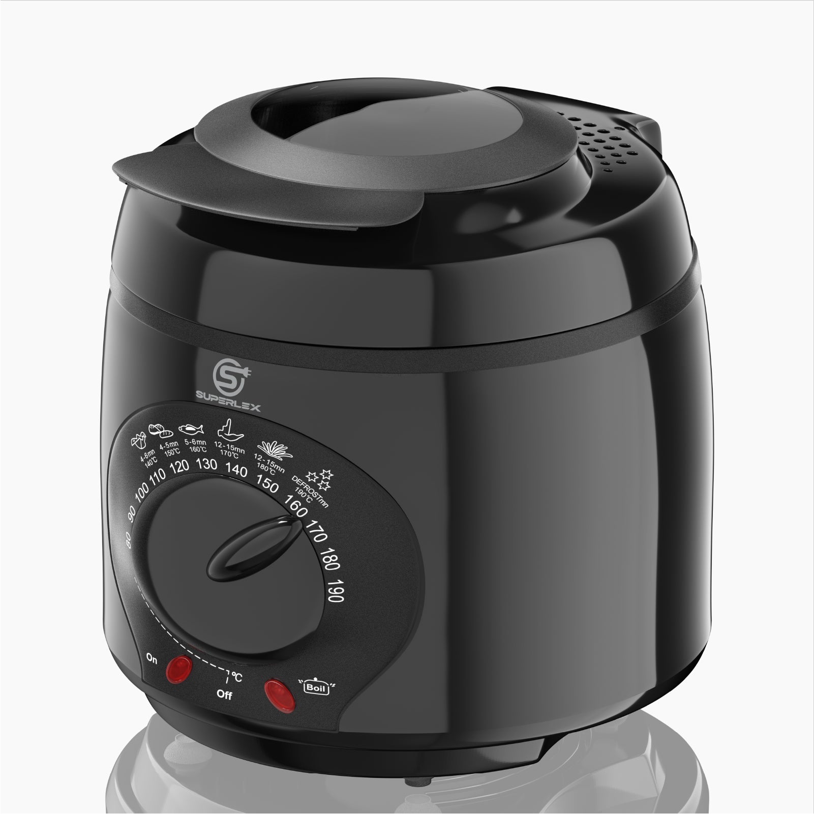 1L Plastic Deep Fat Fryer with 850-950W Power & Adjustable Temperature