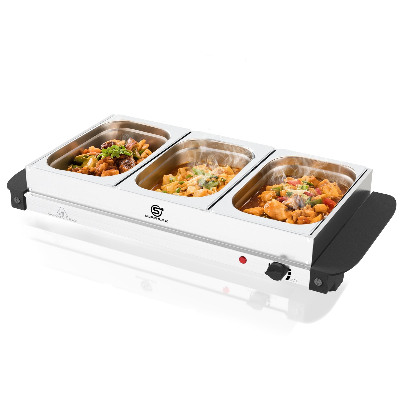 1.5L*3 Stainless Steel Buffet Server with Adjustable Heating & Durable Warming Trays