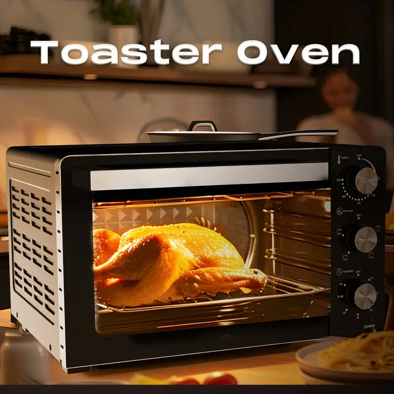 20L Toaster Oven with 1200W Power, Adjustable Temperature & Convection Function