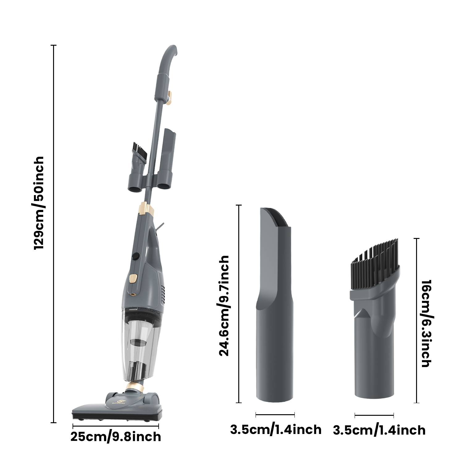 2-in-1 Stick Vacuum Cleaner – Powerful Suction with HEPA Filtration & Multi-Surface Tools