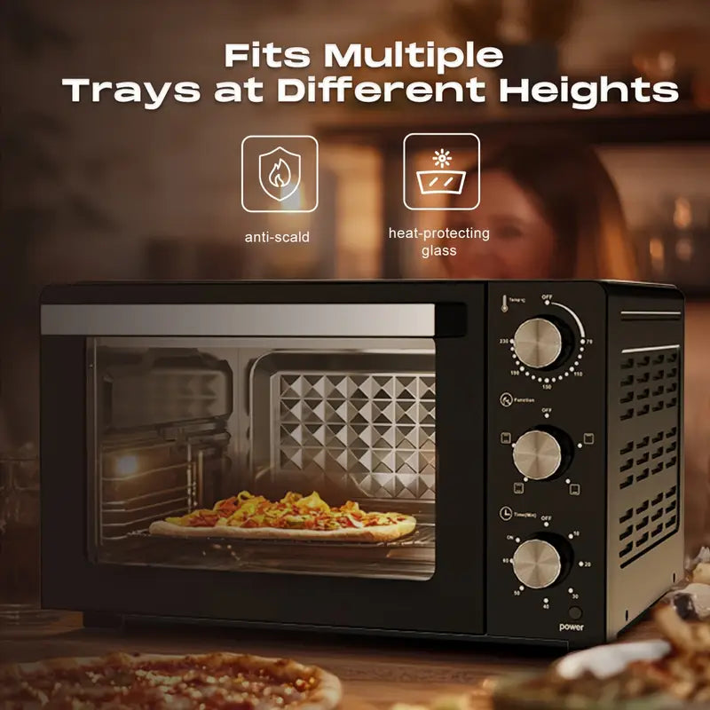 20L Toaster Oven with 1200W Power, Adjustable Temperature & Convection Function