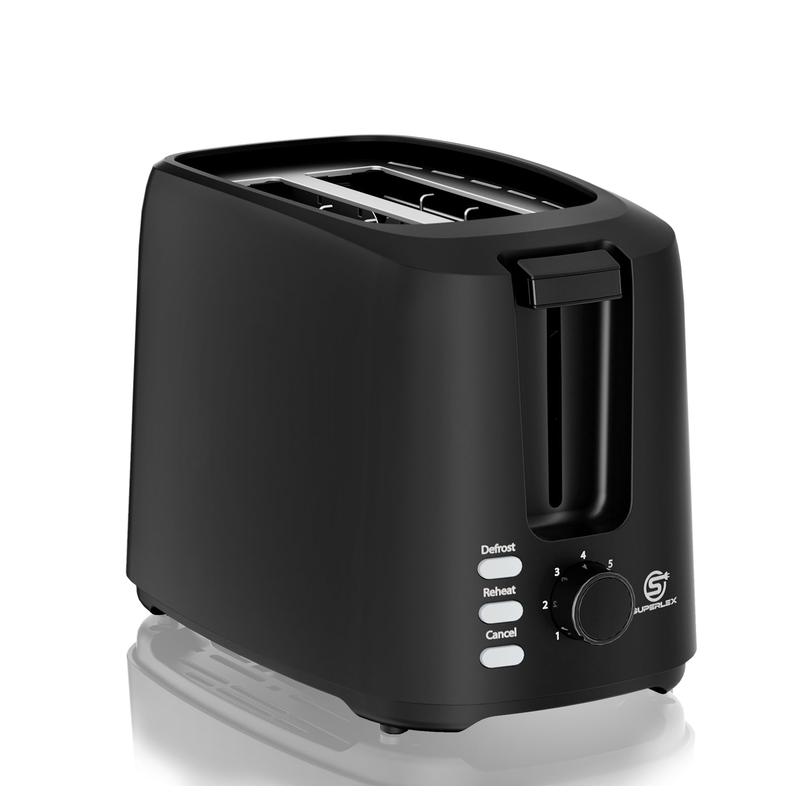 750W 2-Slice Toaster with Adjustable Browning & Auto Pop-Up