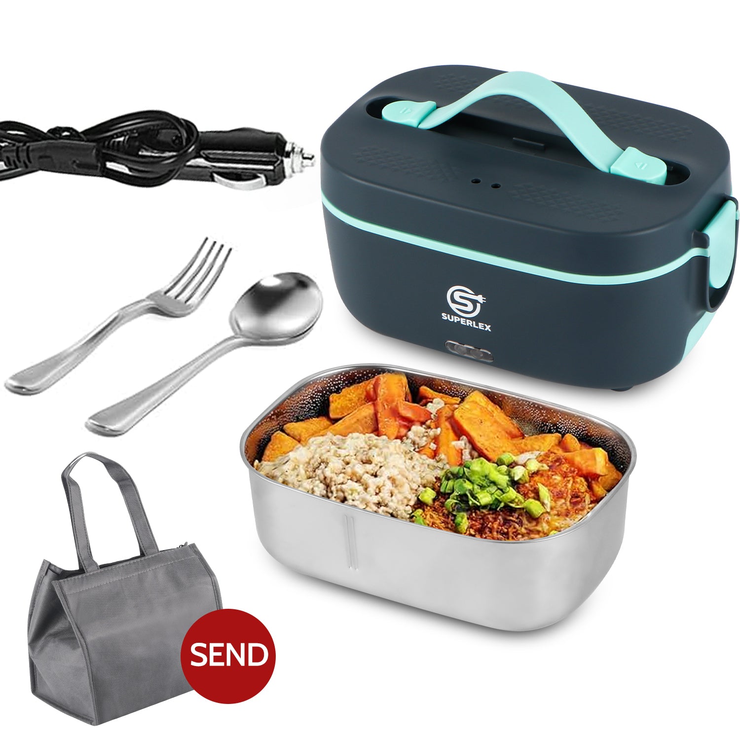 5-in-1 Electric Lunch Box with Fast Heating and Portable Design