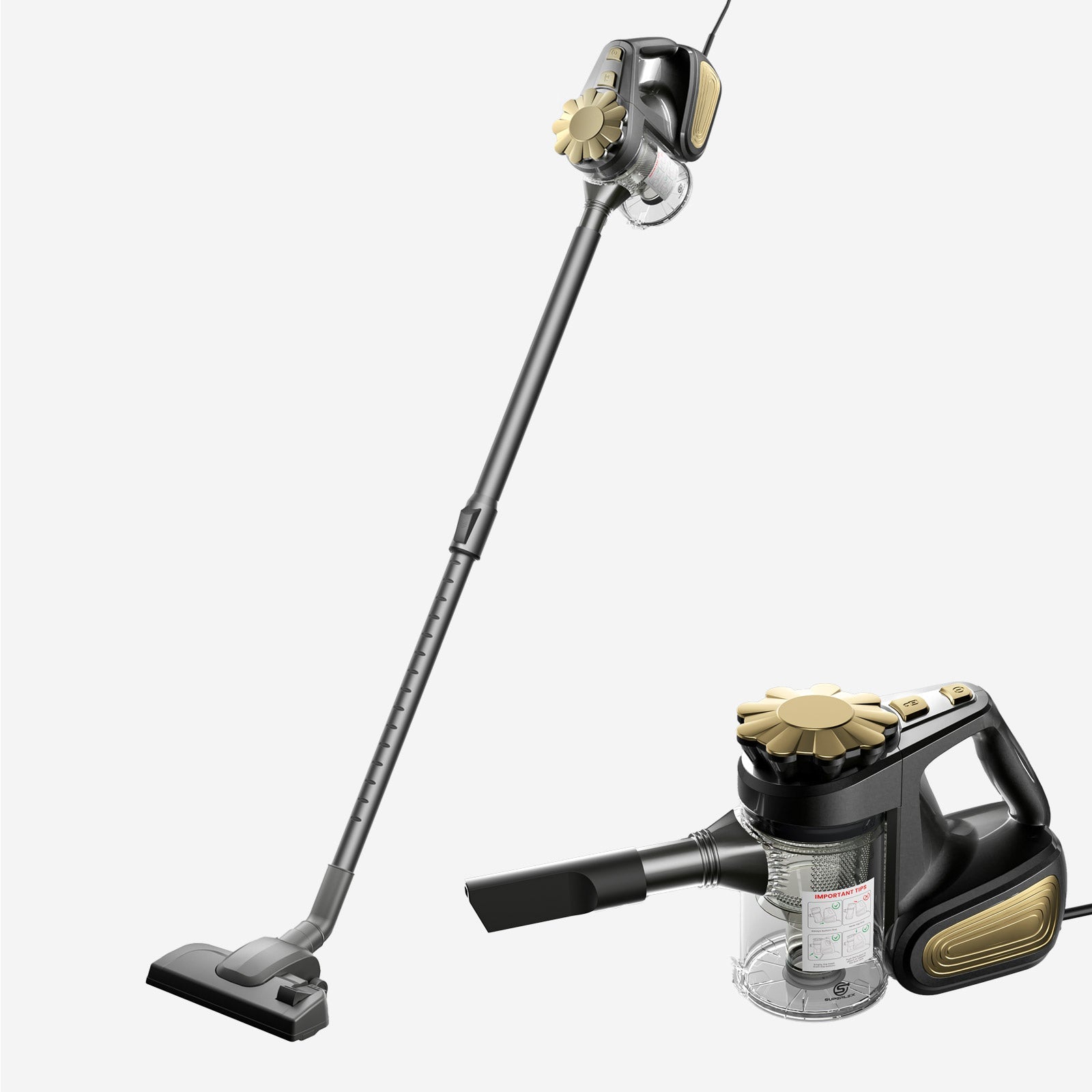 2-in-1 Corded Vacuum Cleaner – 600W Powerful Suction with Cyclone Filtration & Large Dust Bin