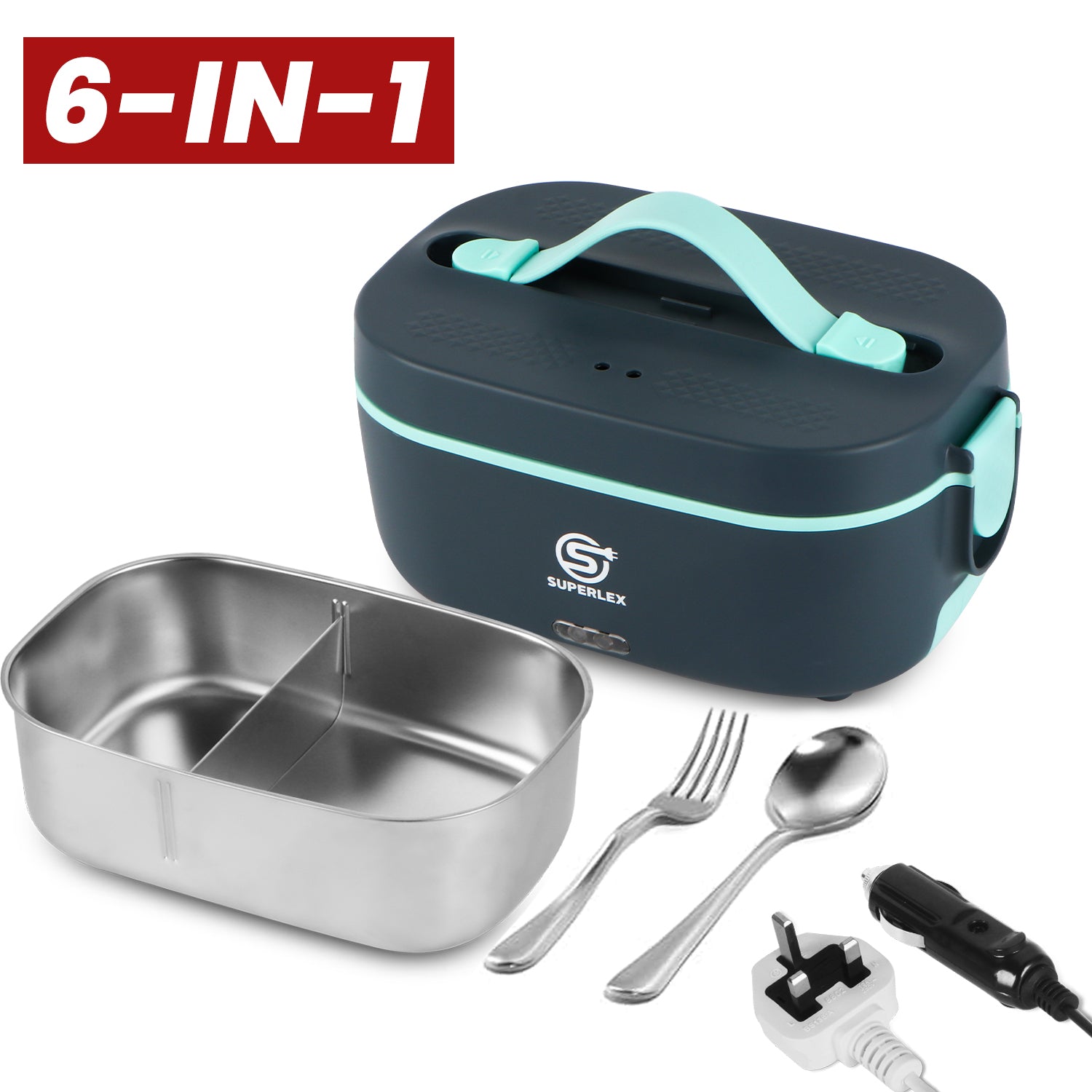 3-in-1 Electric Lunch Box with Fast Heating and Portable Design