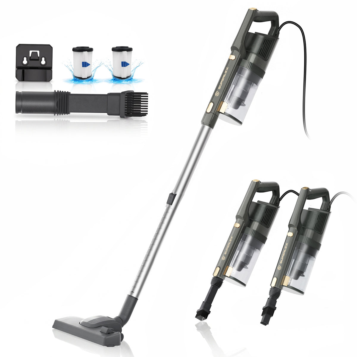 2-in-1 Handheld Vacuum Cleaner with Powerful 16.5KPa Suction