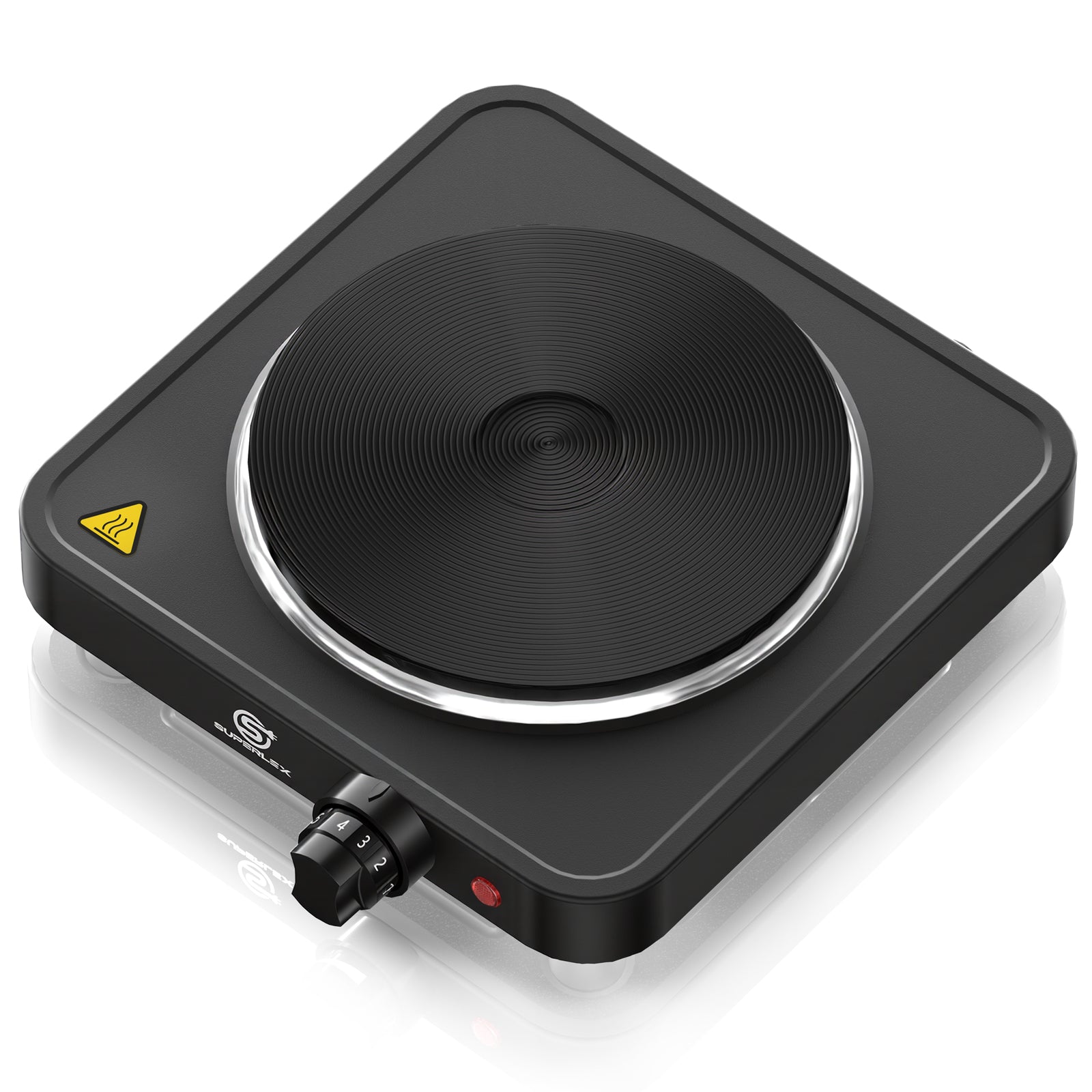 Single Hot Plate 1500W with Adjustable Thermostat & Compact Portable Design