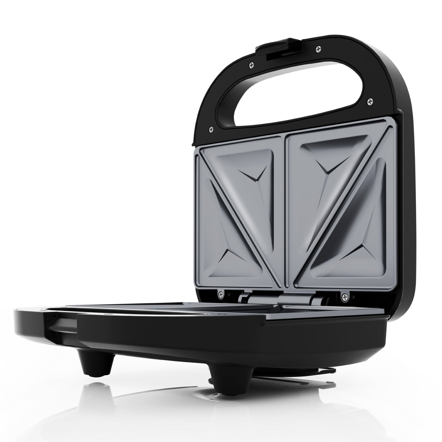 Stainless Steel Sandwich Maker 750W with Dual-Slice Non-Stick Plates