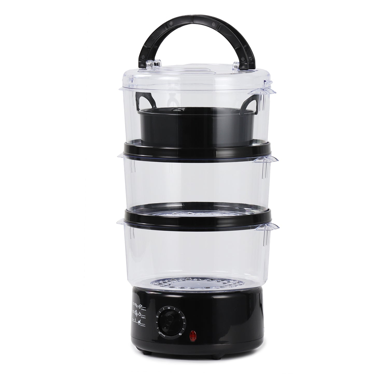 550W 3-Tier Food Steamer with 60-Min Timer & 2.5L Capacity per Layer