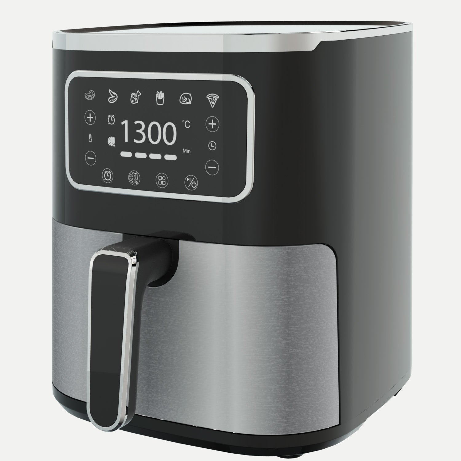 5.5L Digital Stainless Steel Air Fryer 1300W with Timer & Viewing Window