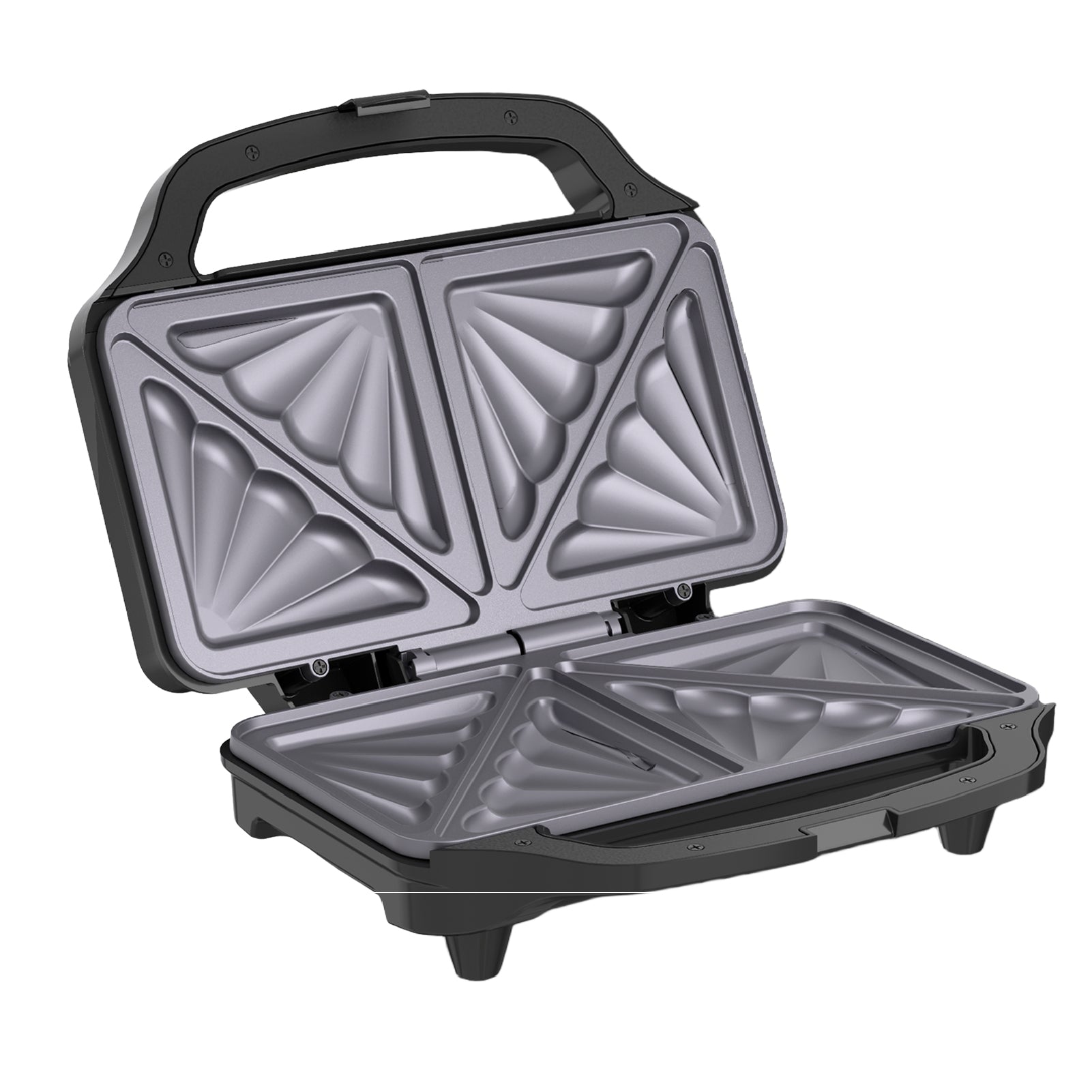 Stainless Steel XL Sandwich Maker 900W with Non-Stick Plates & Cool-Touch Handle