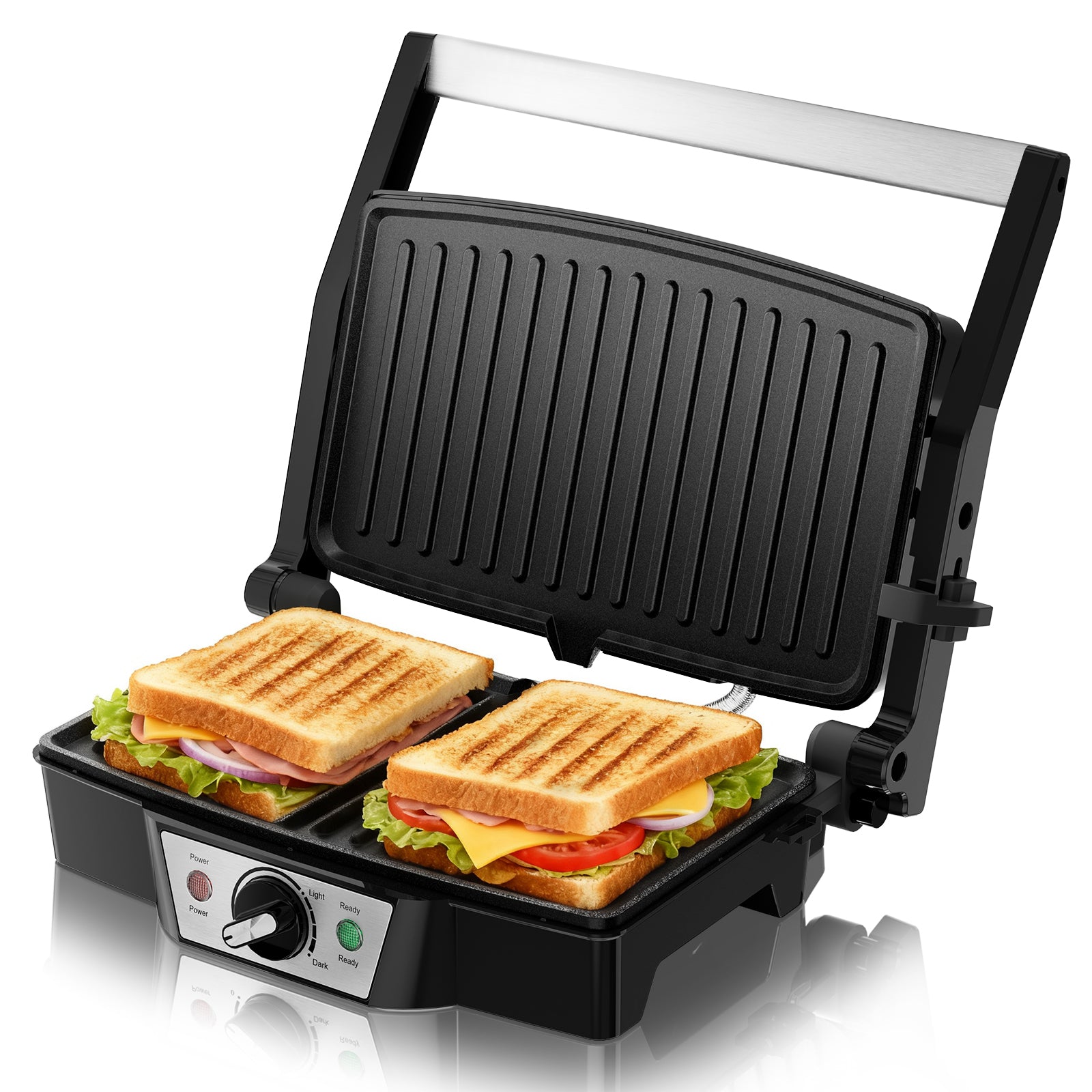 Stainless Steel Electric Medium Grill with Even Heating