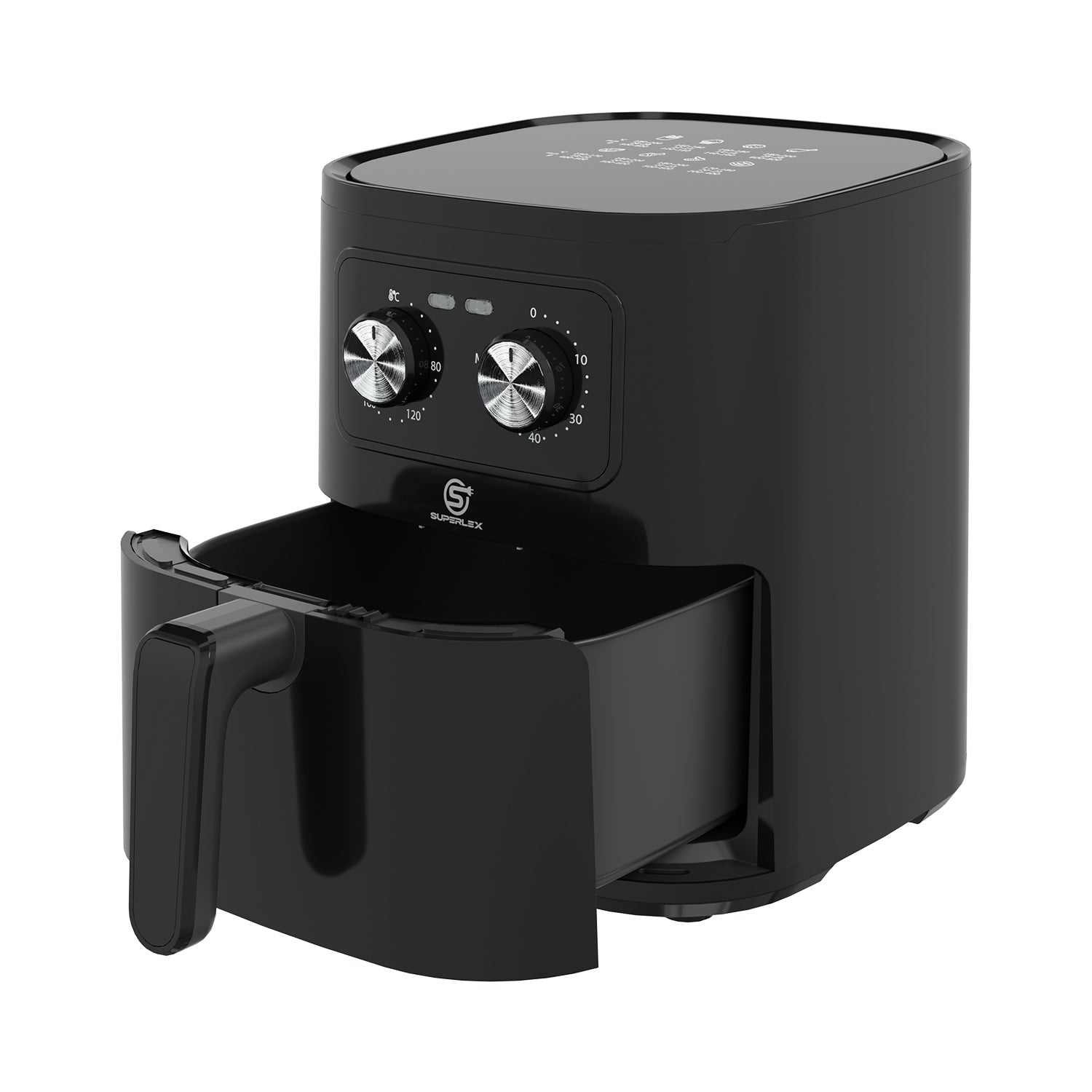 5L Manual Air Fryer with 360° Rapid Air Circulation for Healthy Cooking