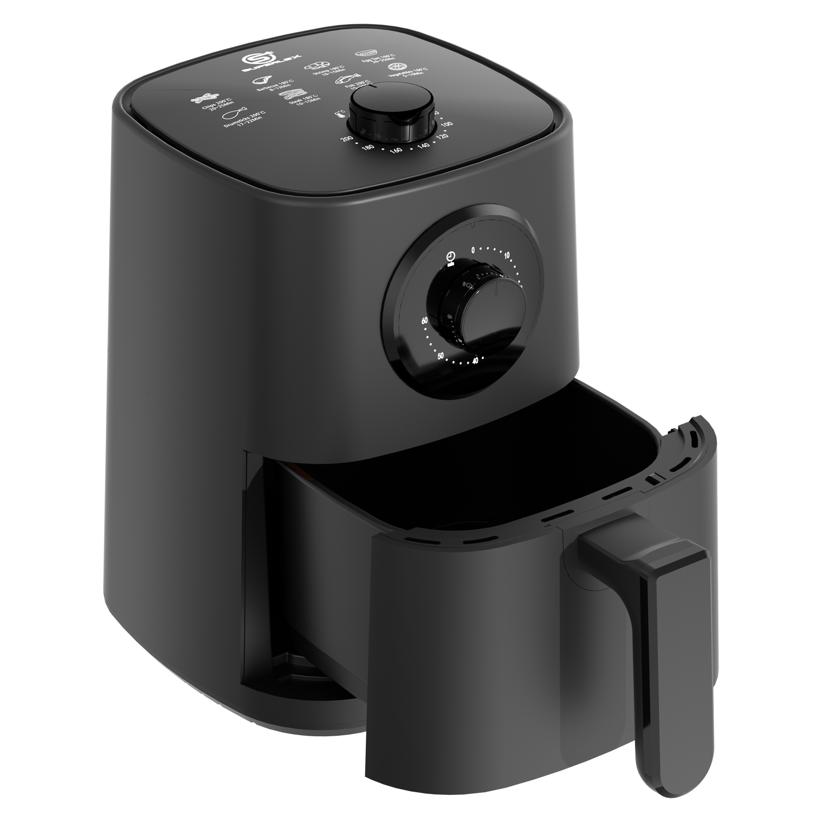 2.5L Manual Air Fryer with Adjustable Temperature Control