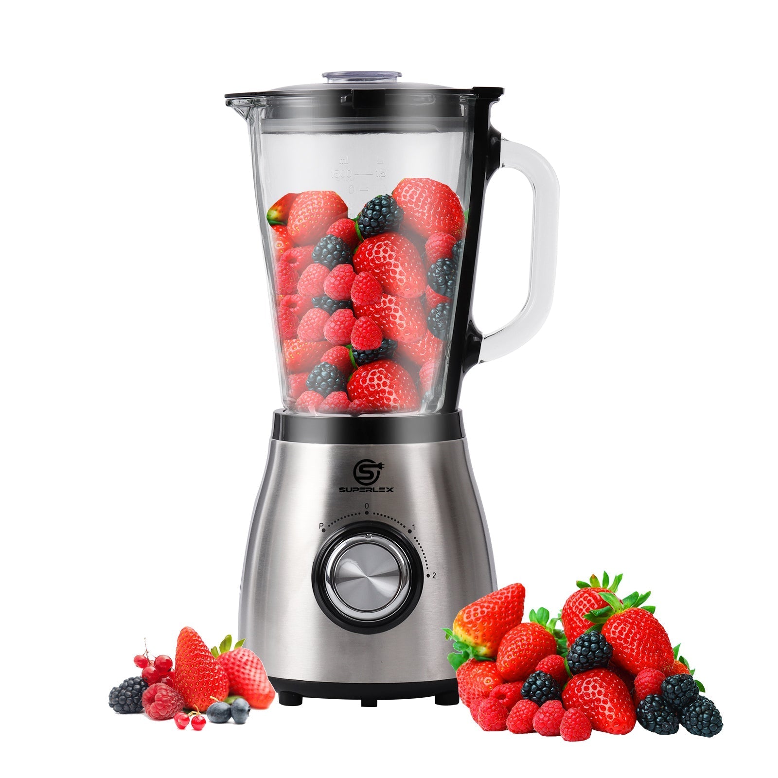 1.5L Glass Jug Blender with 800W Motor & Stainless Steel 4-Blade System