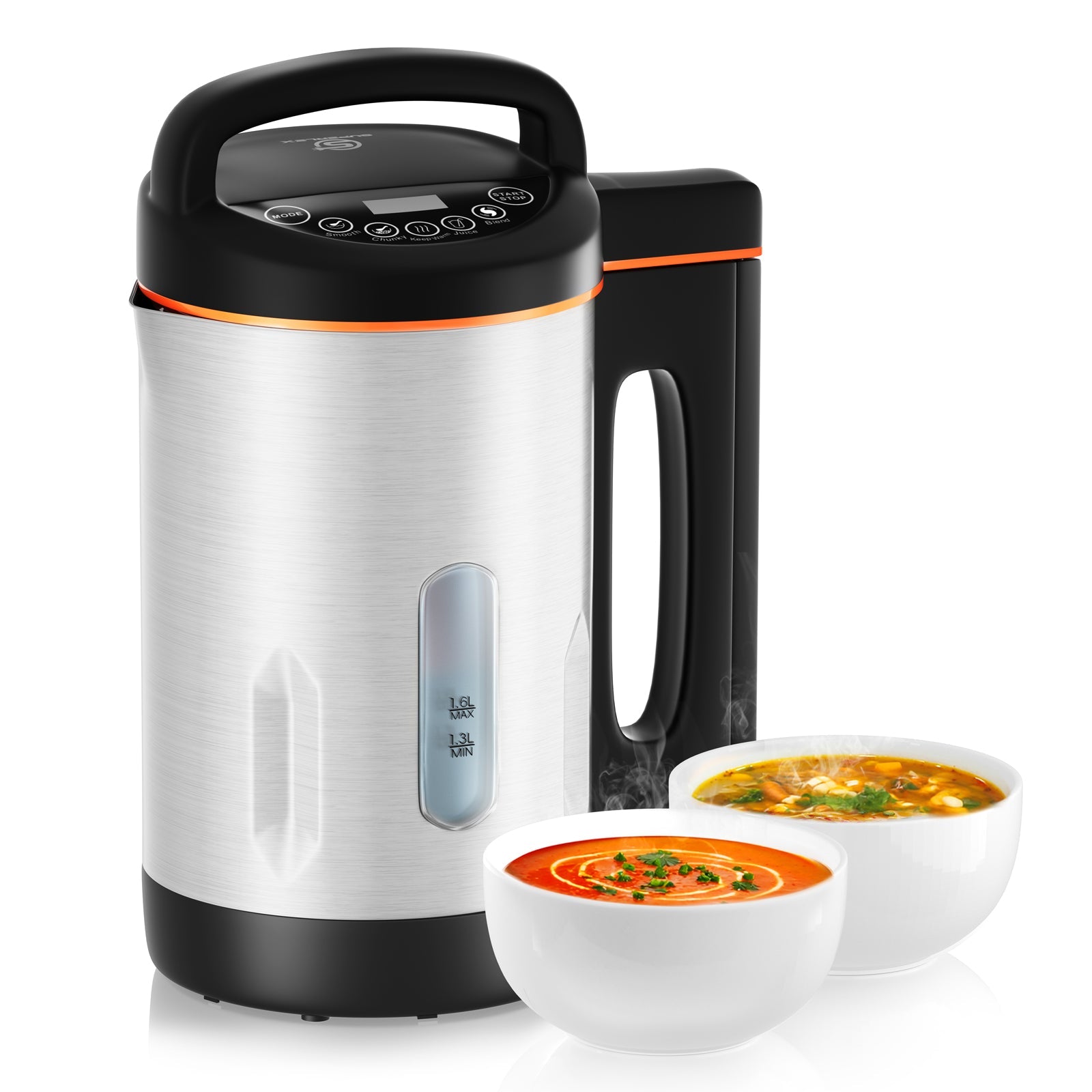 1.3-1.8L Stainless Steel Soup Maker with Smooth & Chunky Functions
