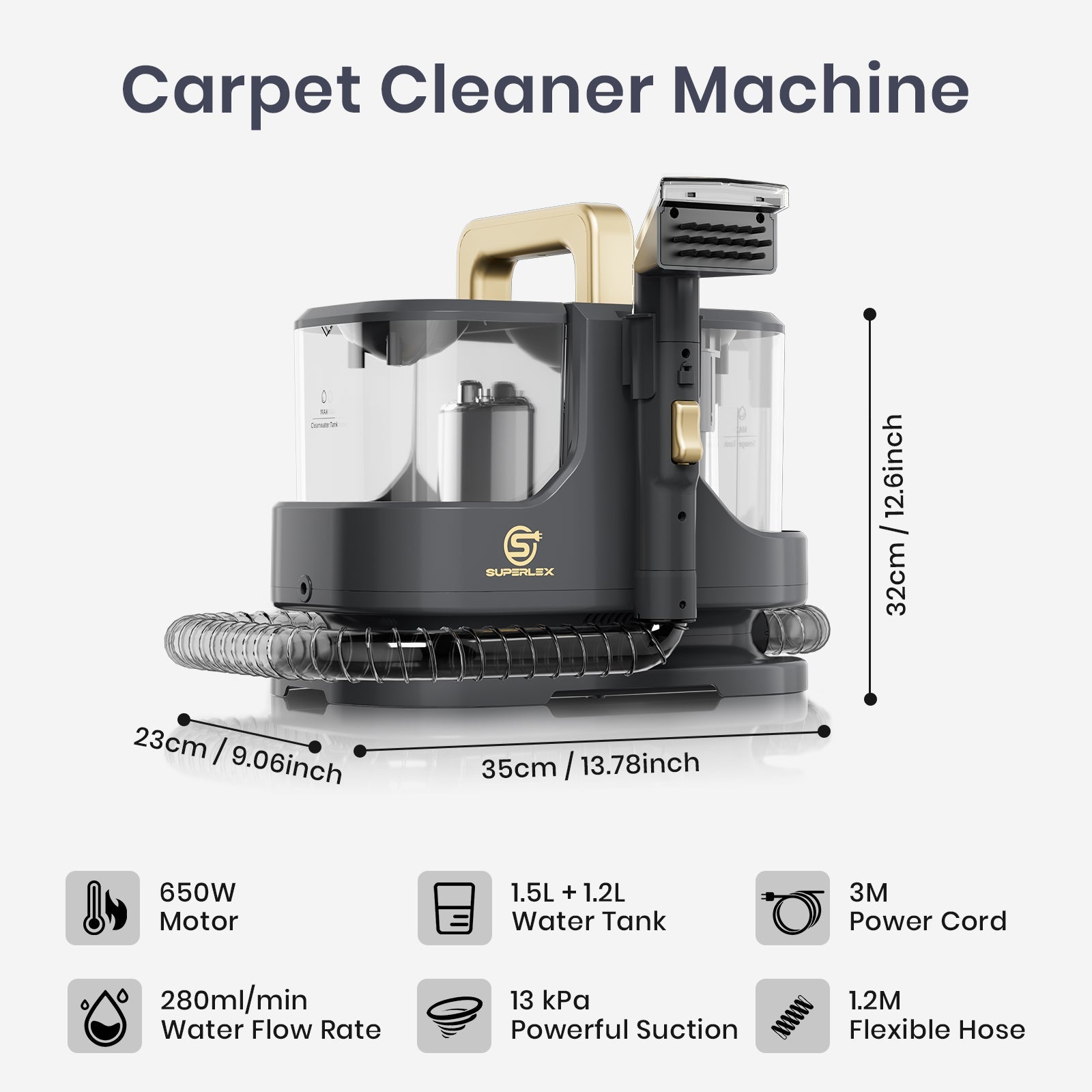 Spot Cleaner – 650W Powerful Stain Removal with Dual Tank & 12KPA Suction