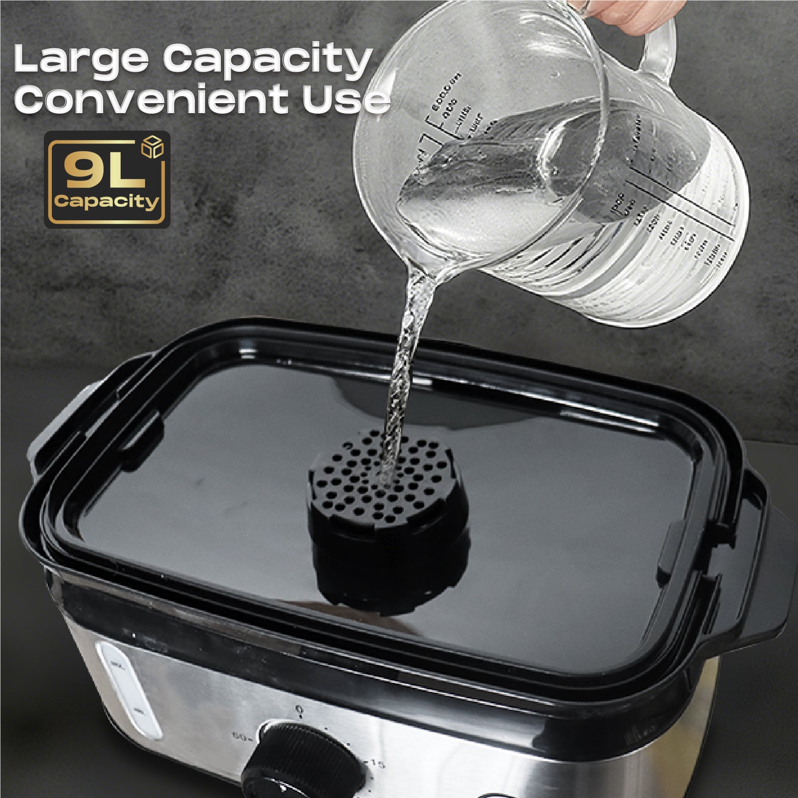 9L 3-Tier Food Steamer 800-950W with Timer & Non-Stick Heating Plate