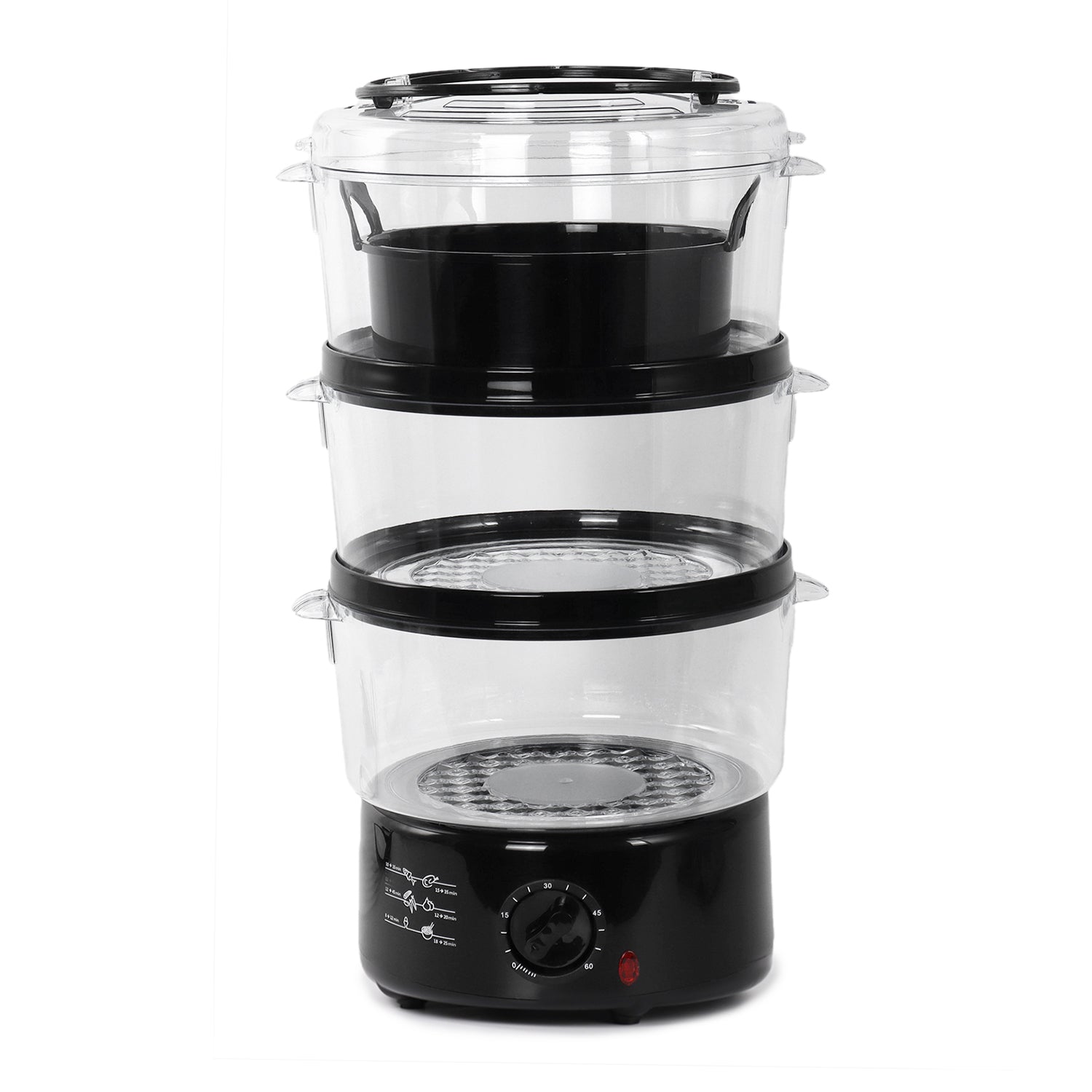 550W 3-Tier Food Steamer with 60-Min Timer & 2.5L Capacity per Layer