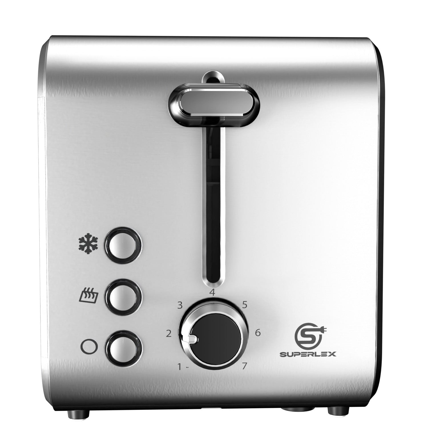 2-Slice Stainless Steel Toaster with 715-850W Fast Heating & Digital Controls