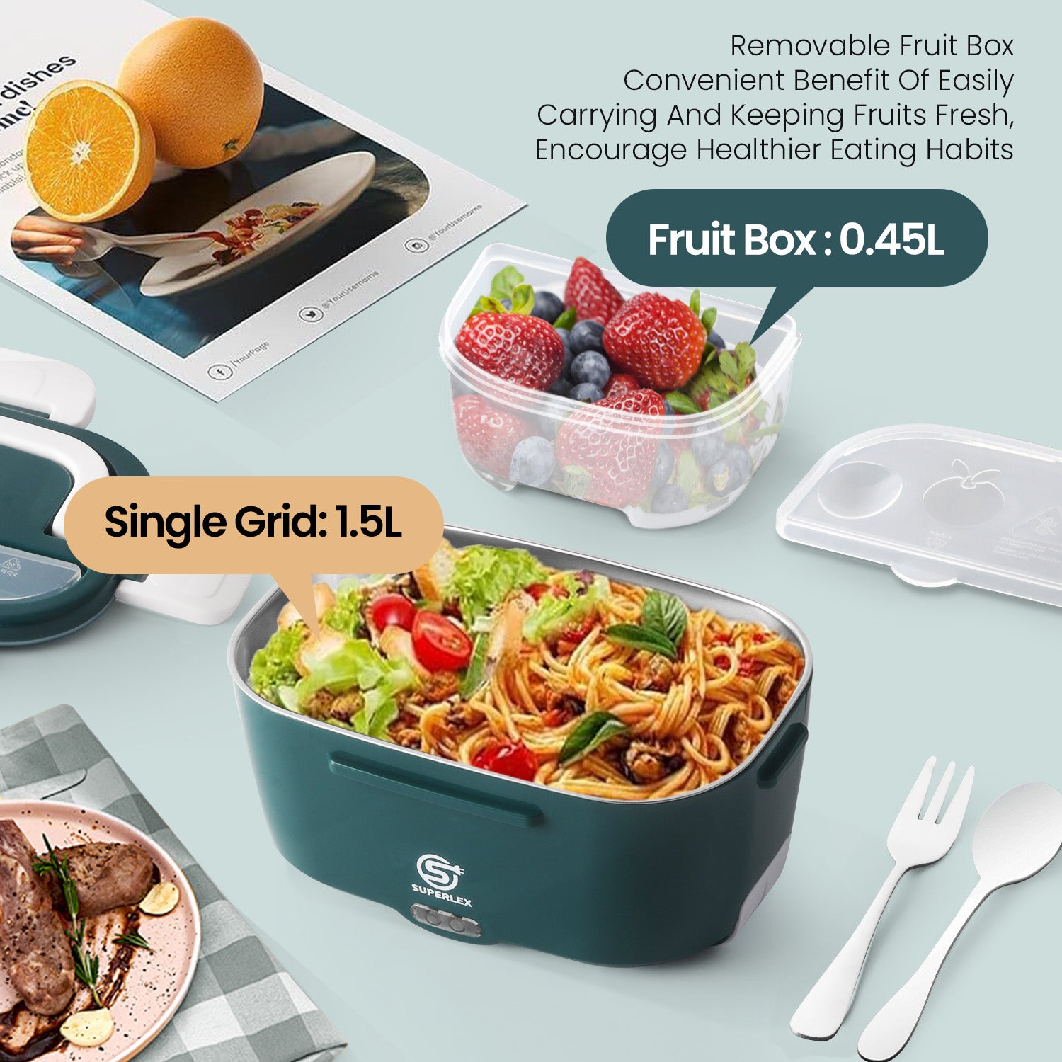 3-in-1 Electric Lunch Box with Fast Heating and Portable Design