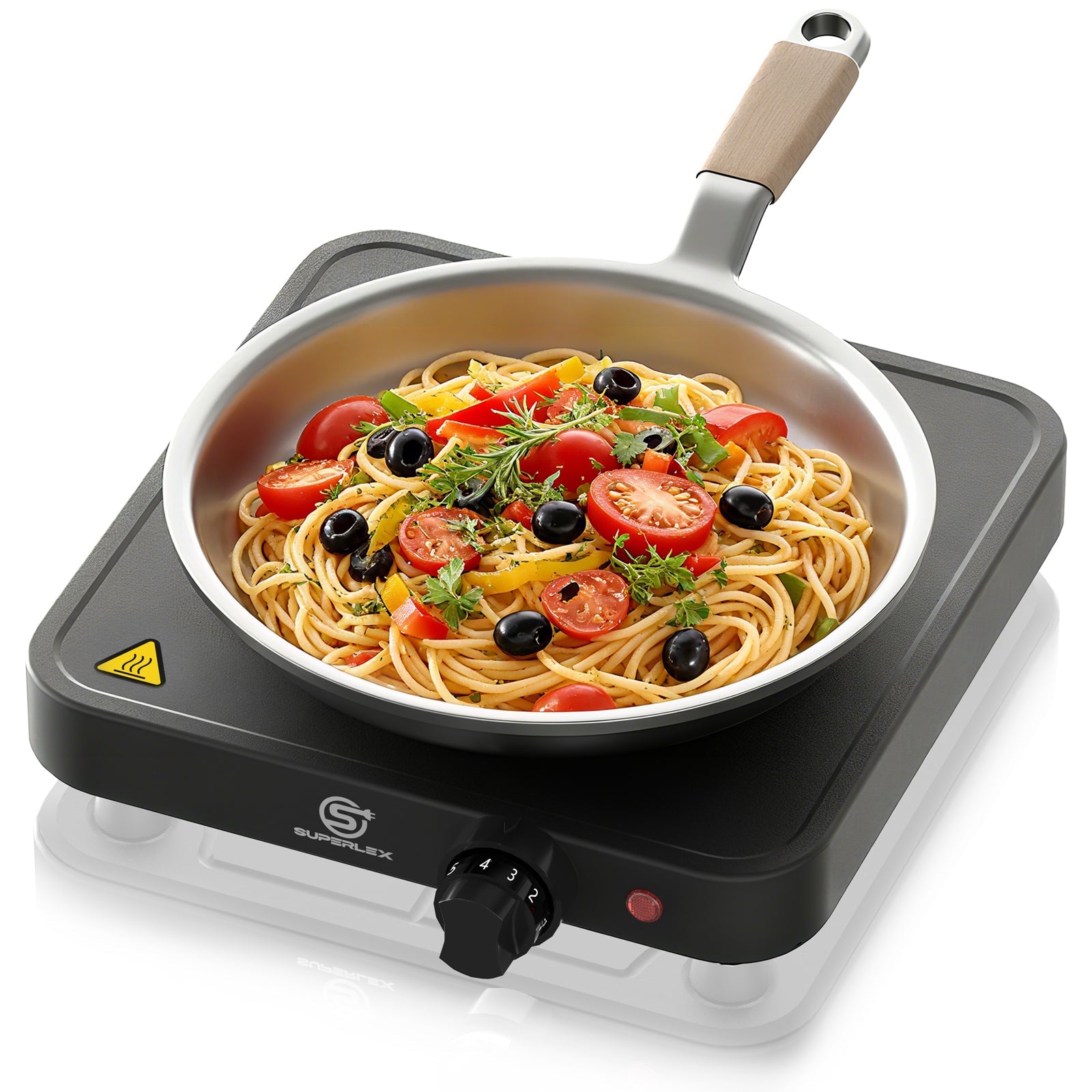Single Hot Plate 1500W with Adjustable Thermostat & Compact Portable Design