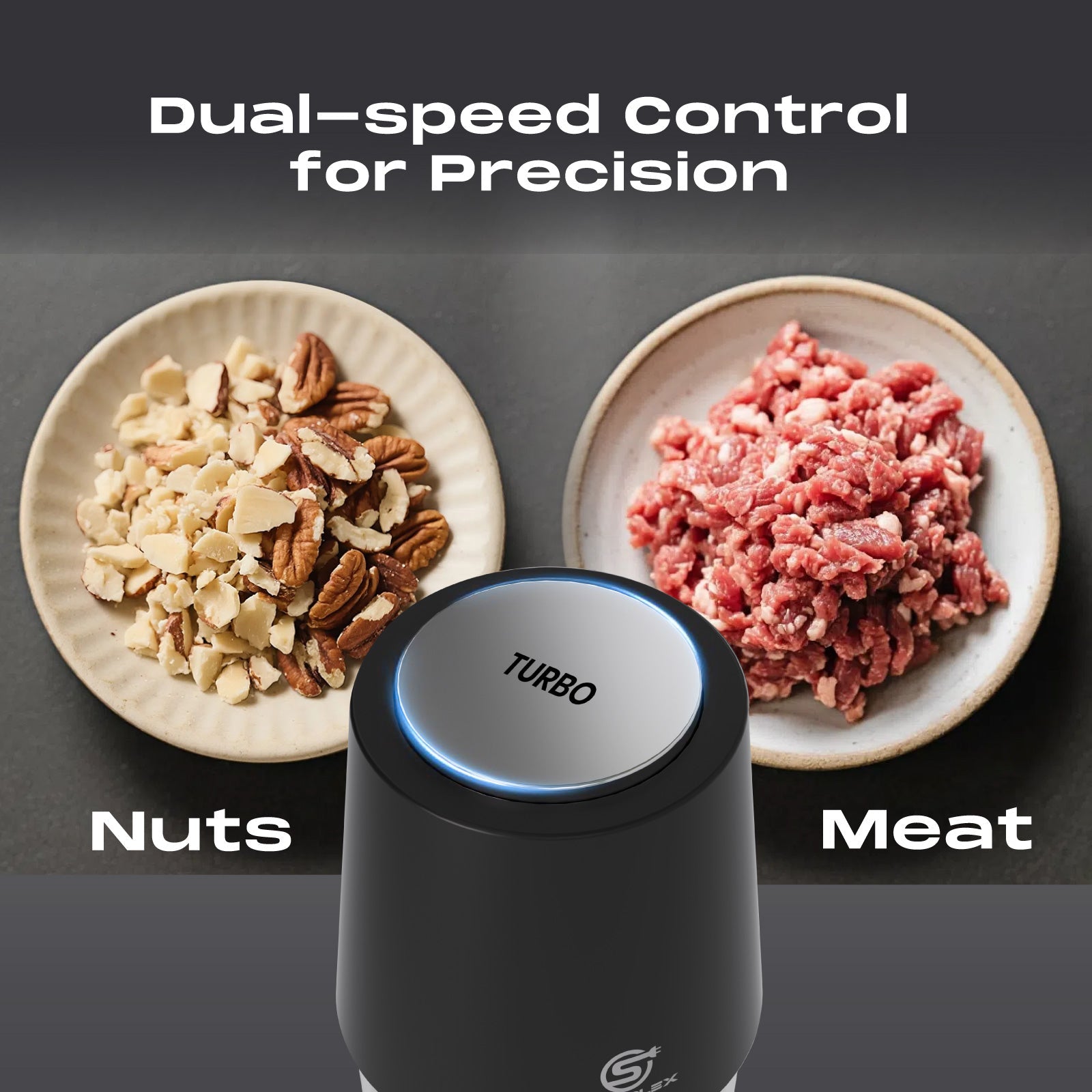 260W Mini Chopper with 500ml Jar & Dual Speed Turbo Function