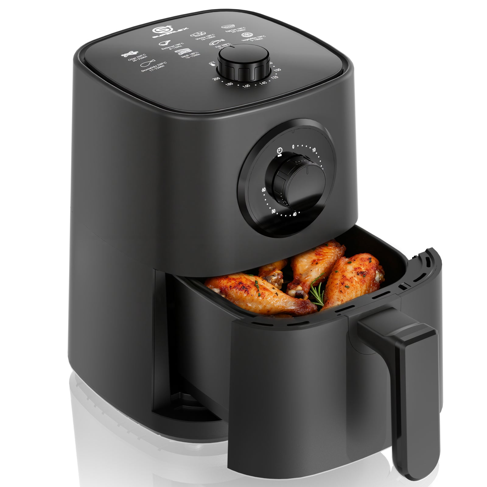 2.5L Manual Air Fryer with Adjustable Temperature Control
