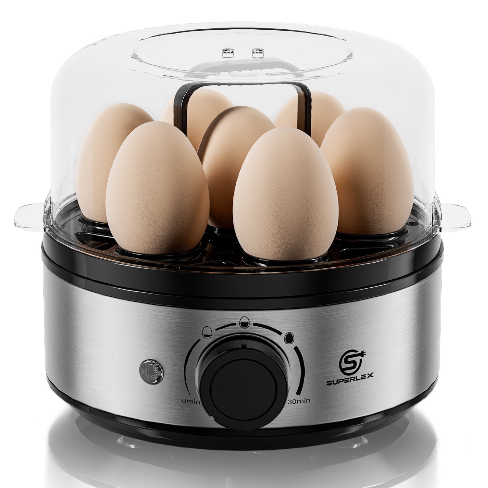 Egg Stainless Steel Cooker with Multi-Level Design & Audible Beep Alert