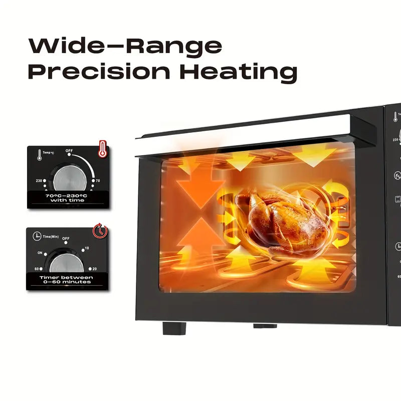 20L Toaster Oven with 1200W Power, Adjustable Temperature & Convection Function