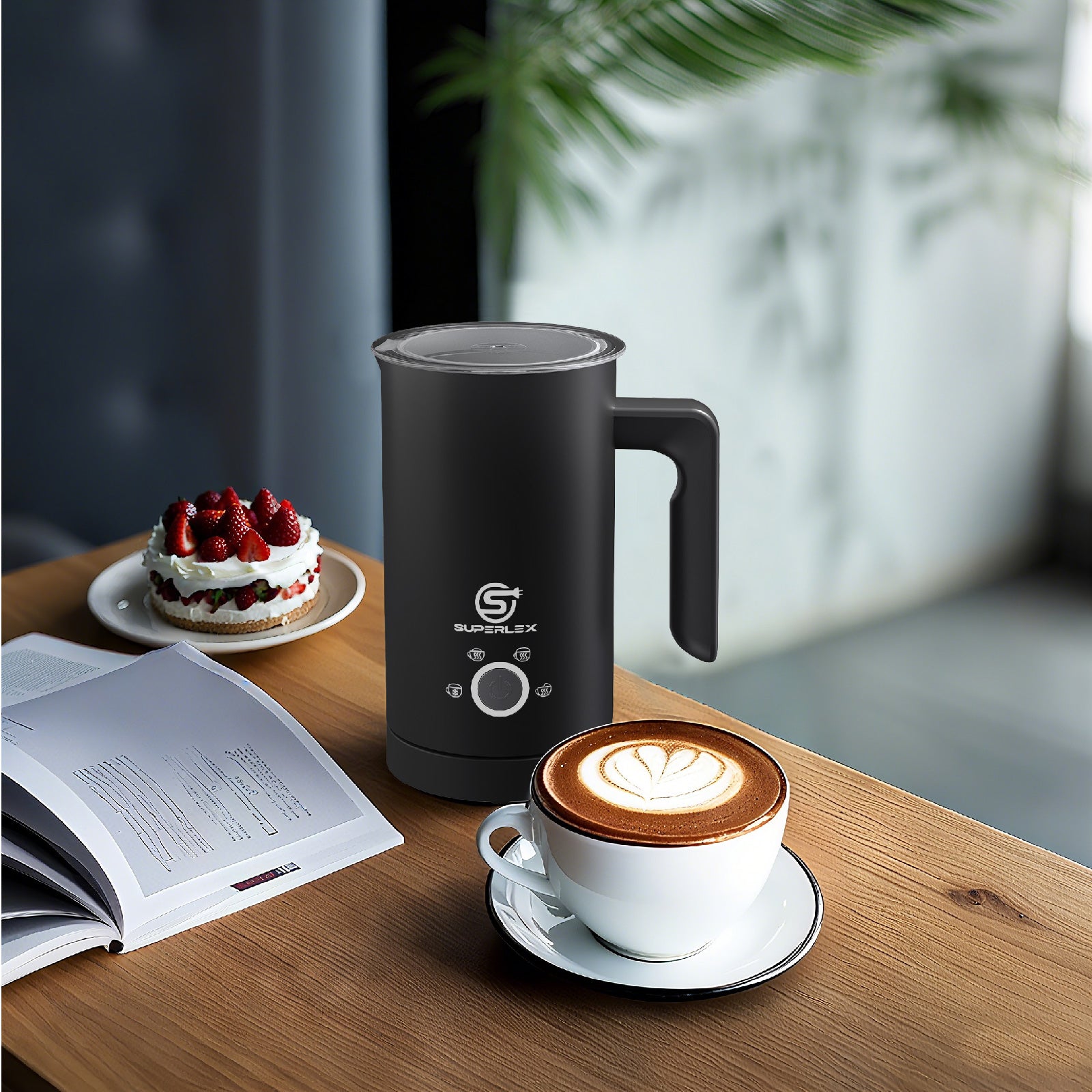 500W Milk Frother with One-Touch Operation & Temperature Control