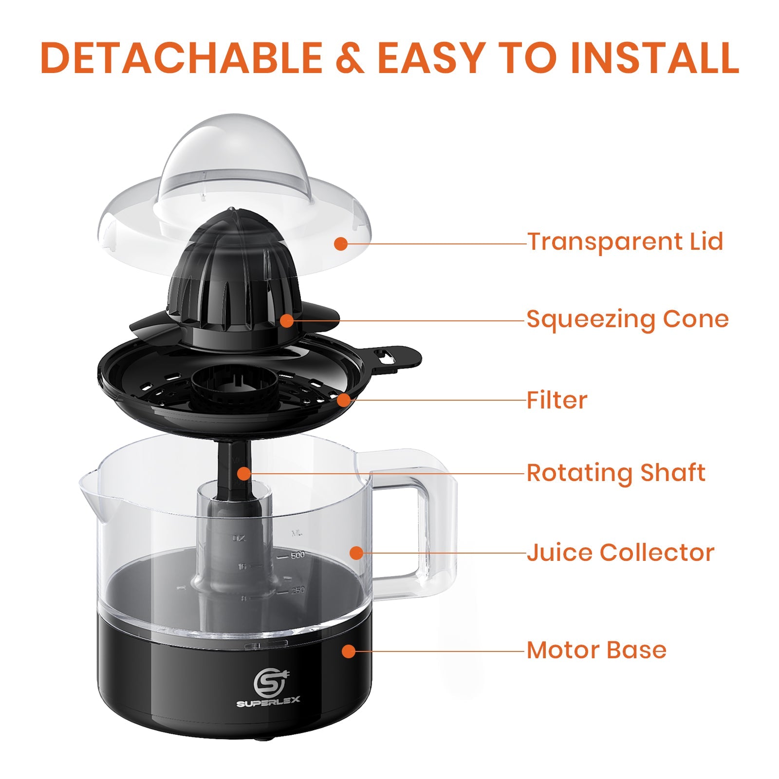 30W Citius Press Juicer – Compact Electric Citrus Juicer for Fresh Juice