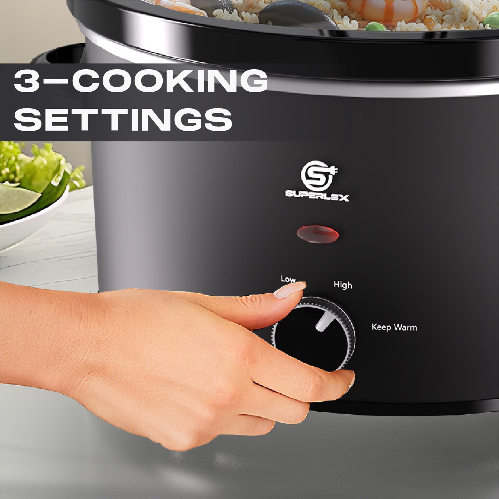 3.5L Oval Slow Cooker with Ceramic Pot – Energy Efficient & Multi-Function