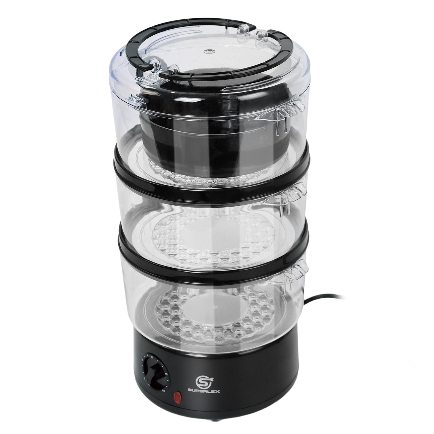 550W 3-Tier Food Steamer with 60-Min Timer & 2.5L Capacity per Layer