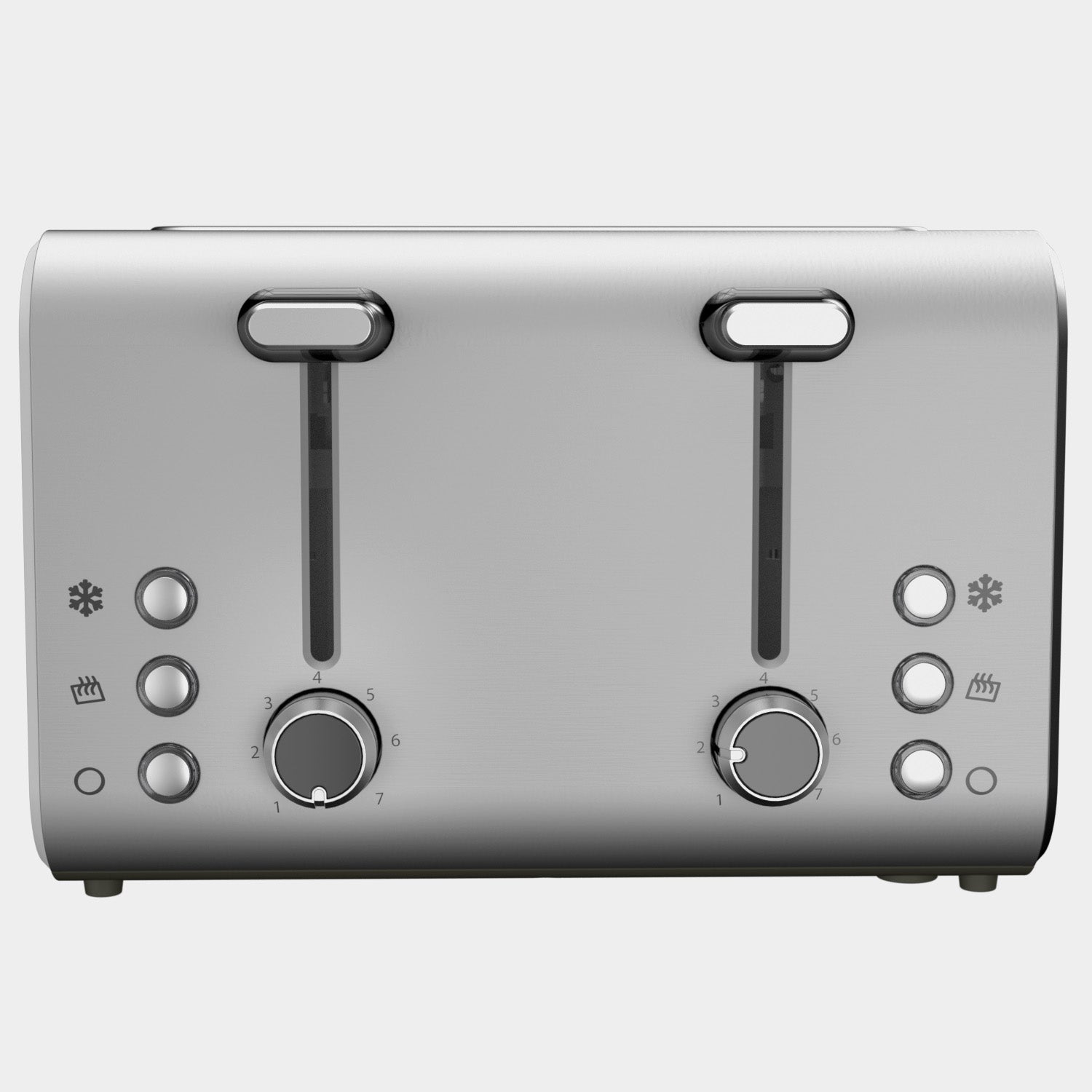 4-Slice Stainless Steel Toaster 1400-1600W with Digital Display & Multi-Function Settings