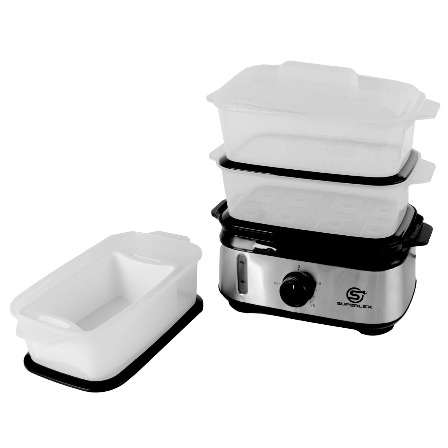 9L 3-Tier Food Steamer 800-950W with Timer & Non-Stick Heating Plate